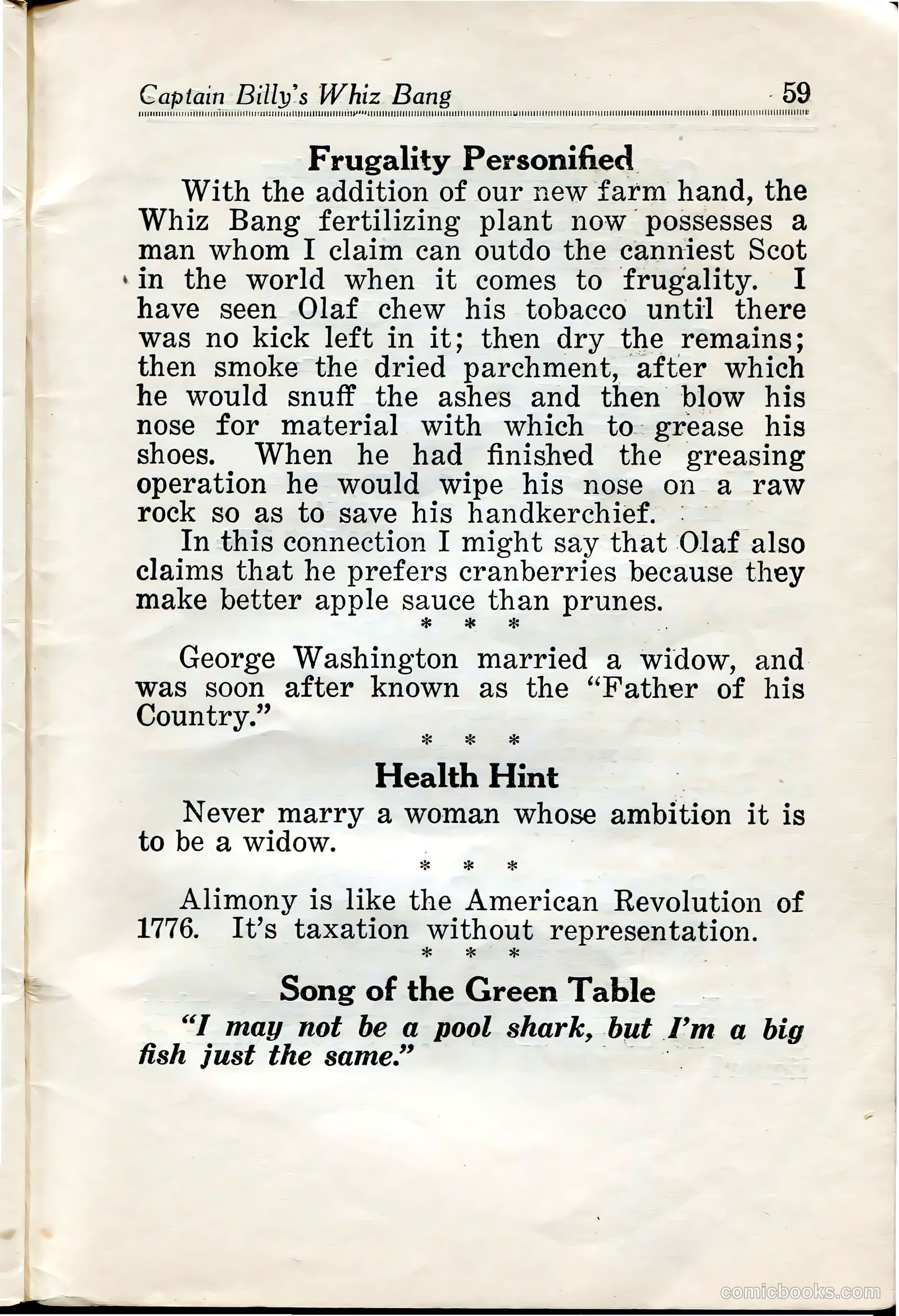Captain Billy's Whiz Bang #33 (1922) — page 61 of 68