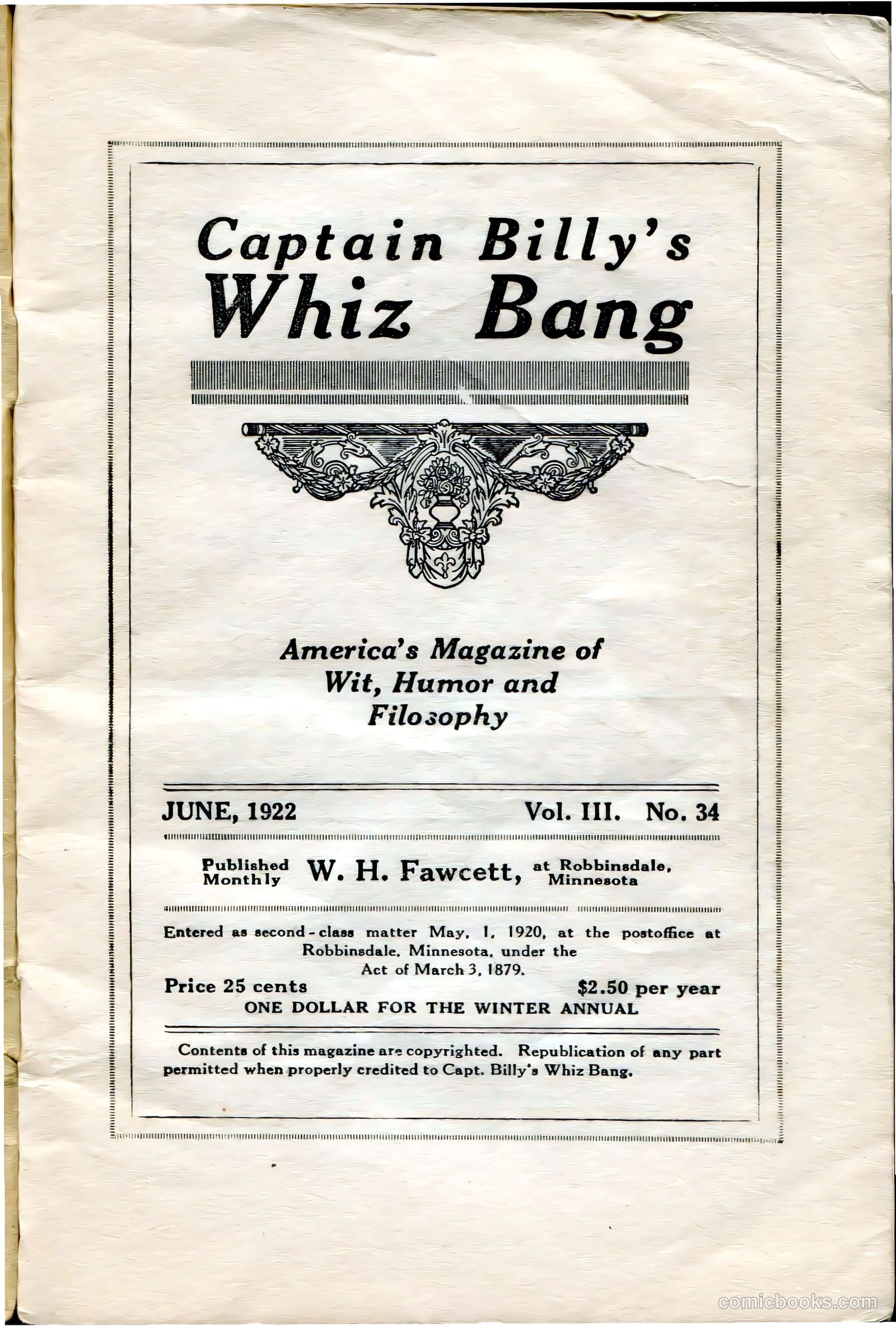 Captain Billy's Whiz Bang #34 (1922) — page 3 of 68