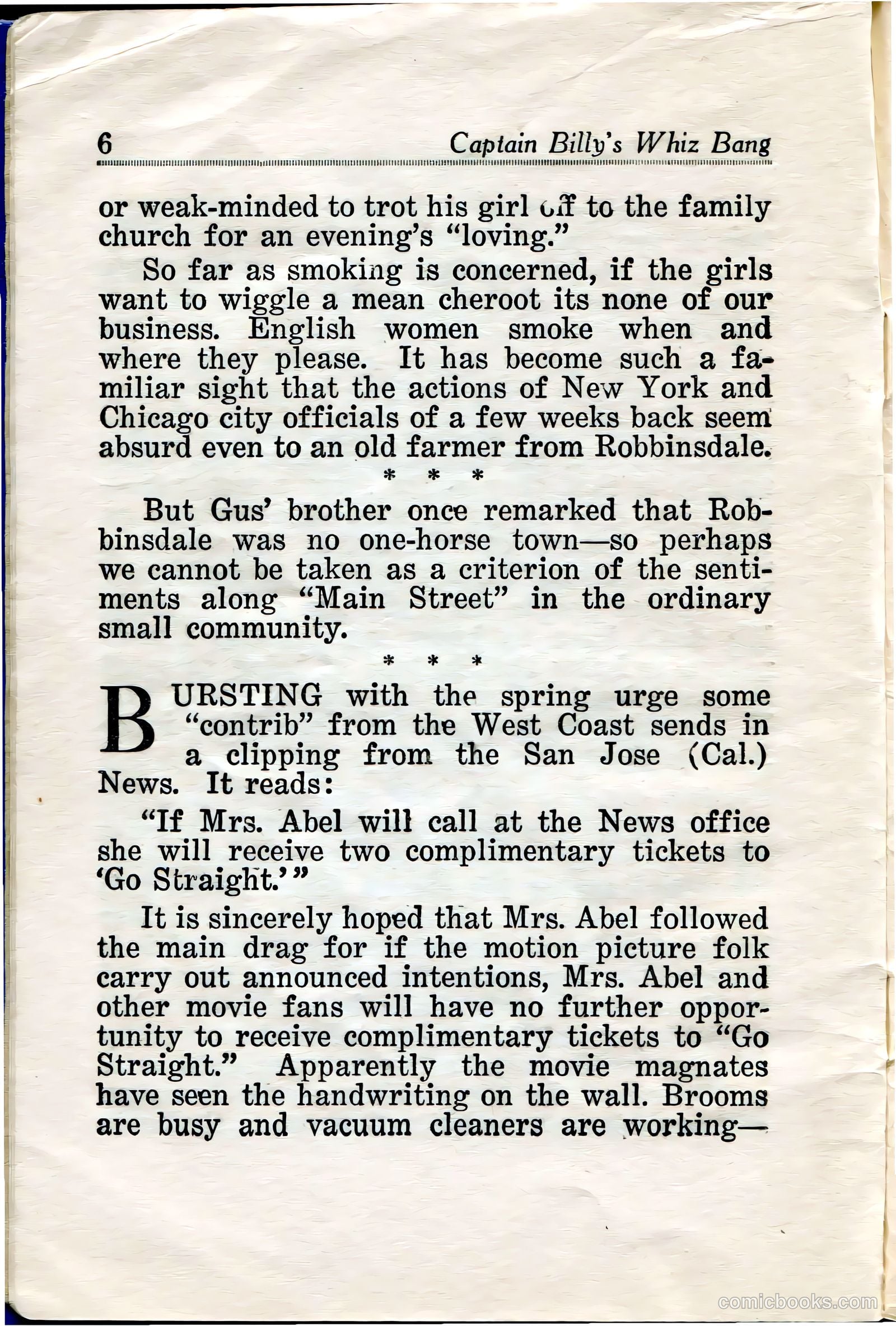 Captain Billy's Whiz Bang #34 (1922) — page 8 of 68