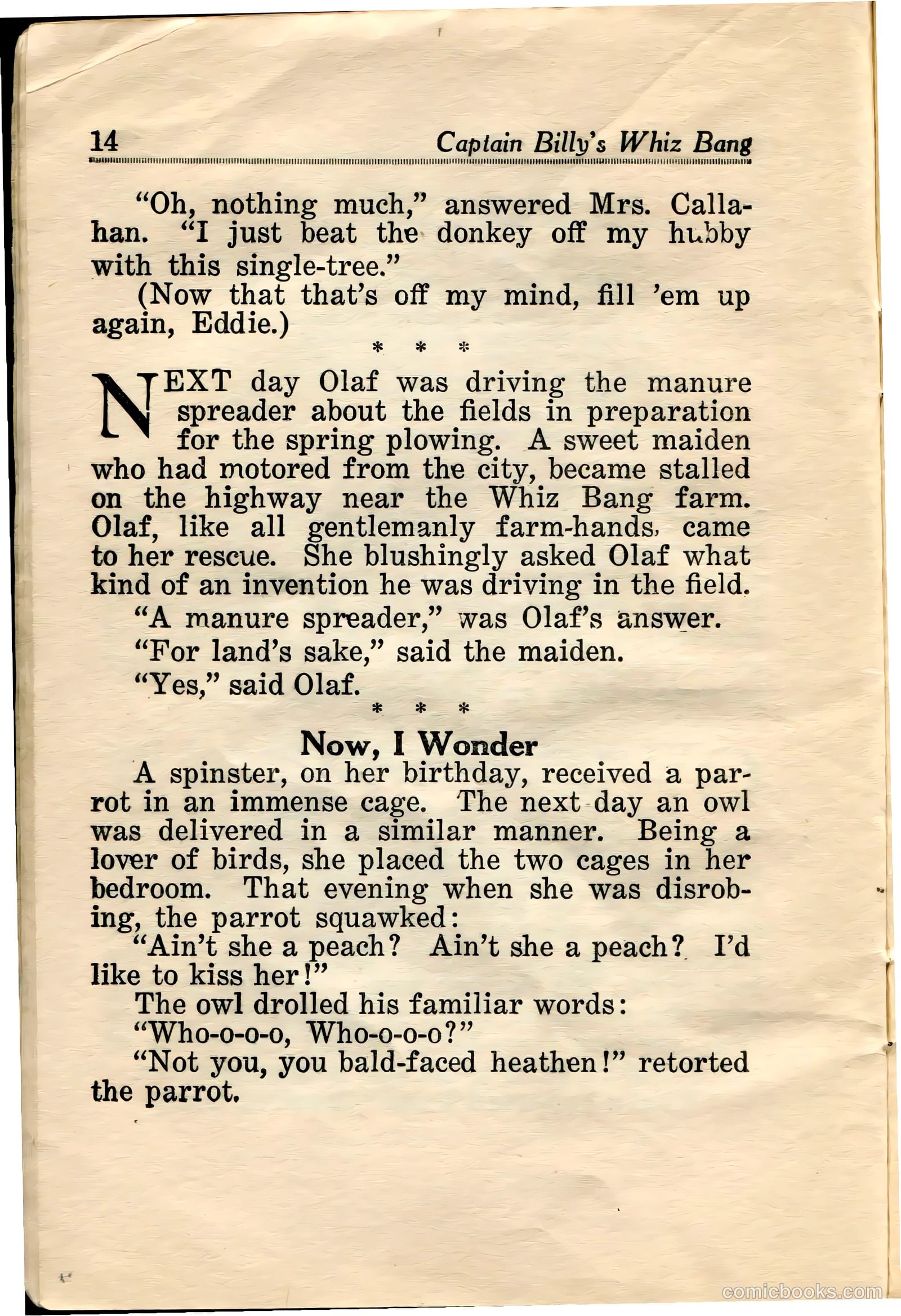 Captain Billy's Whiz Bang #34 (1922) — page 16 of 68