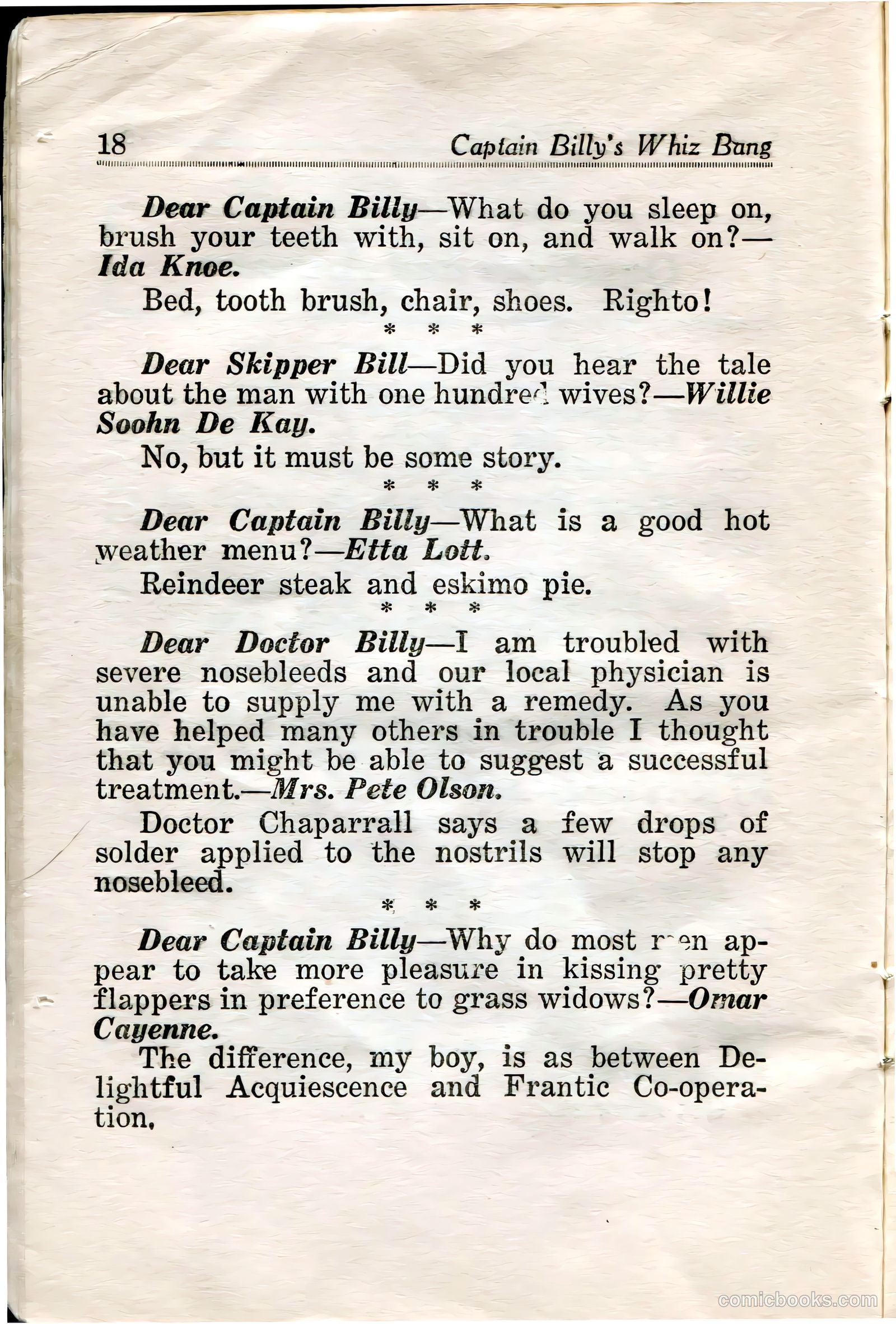 Captain Billy's Whiz Bang #34 (1922) — page 20 of 68