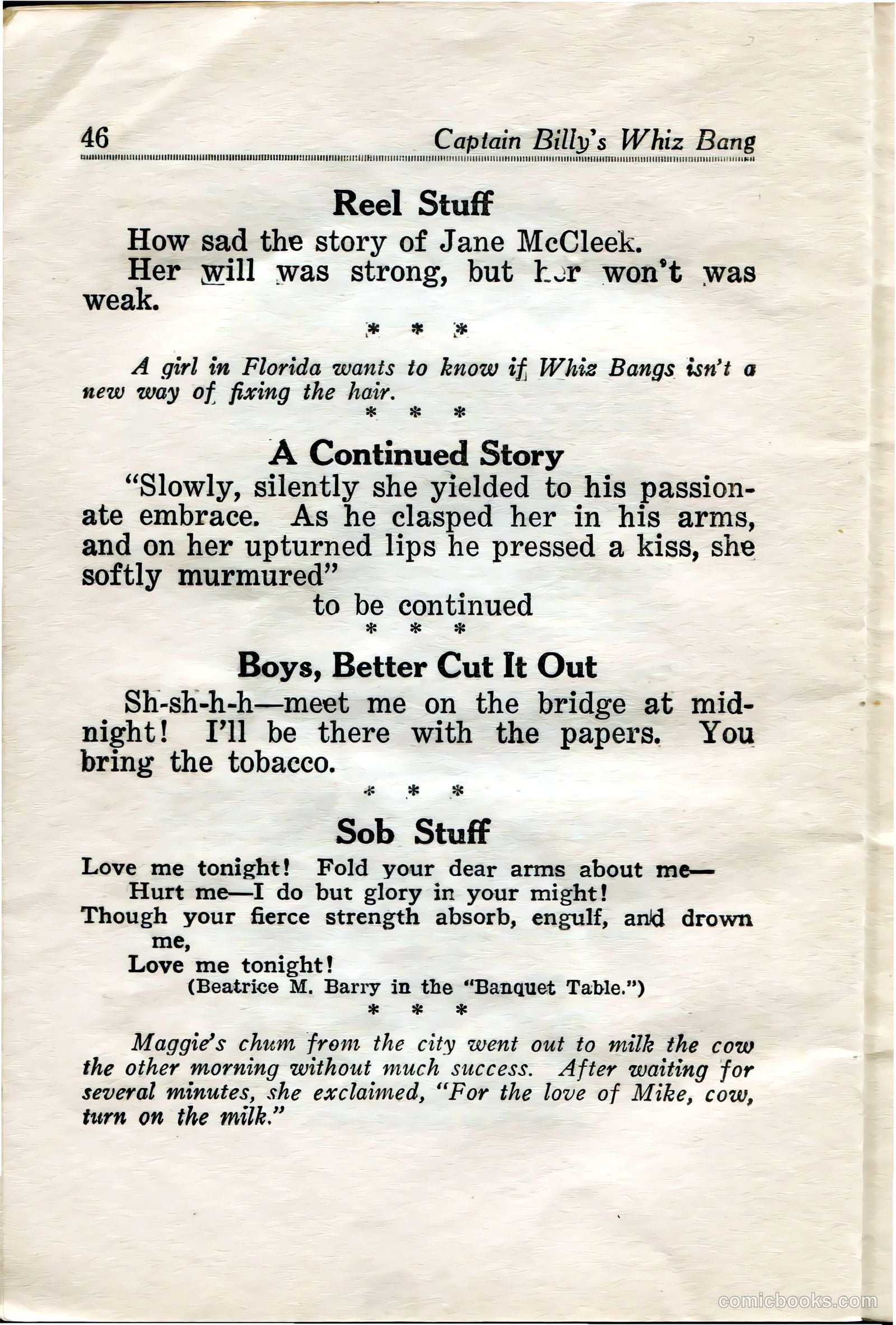 Captain Billy's Whiz Bang #34 (1922) — page 48 of 68