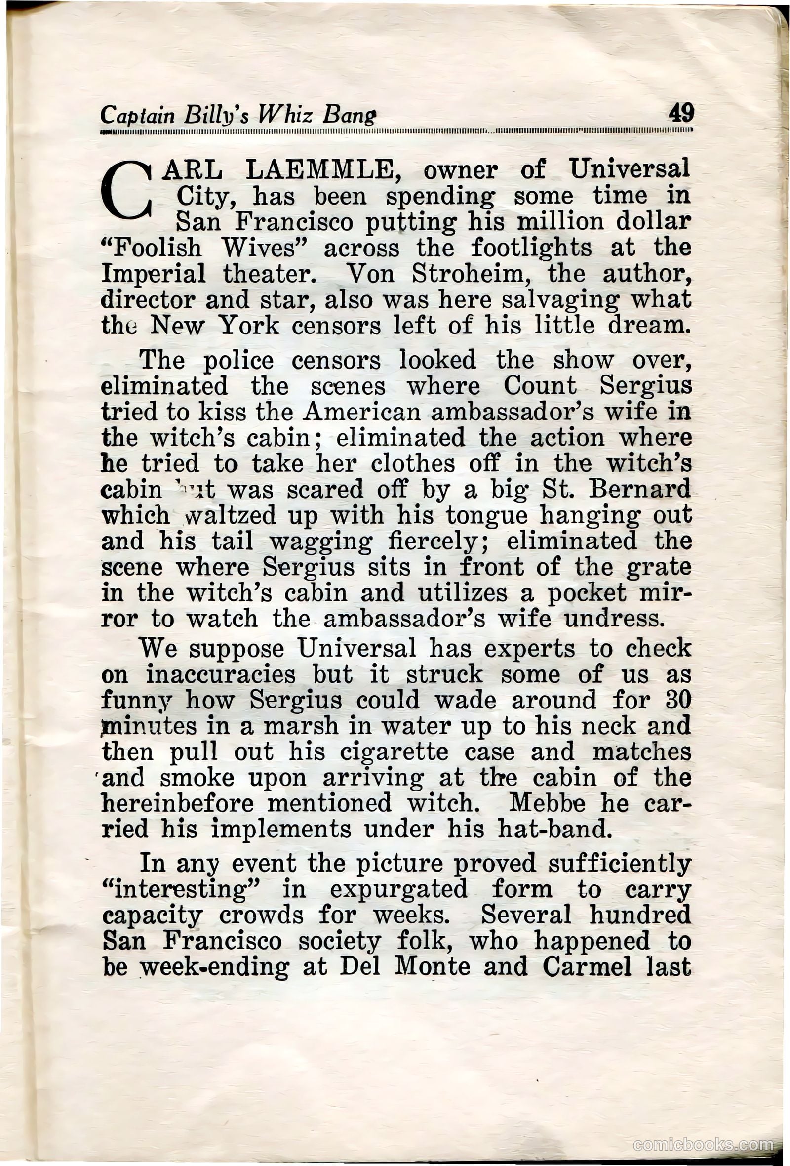 Captain Billy's Whiz Bang #34 (1922) — page 51 of 68