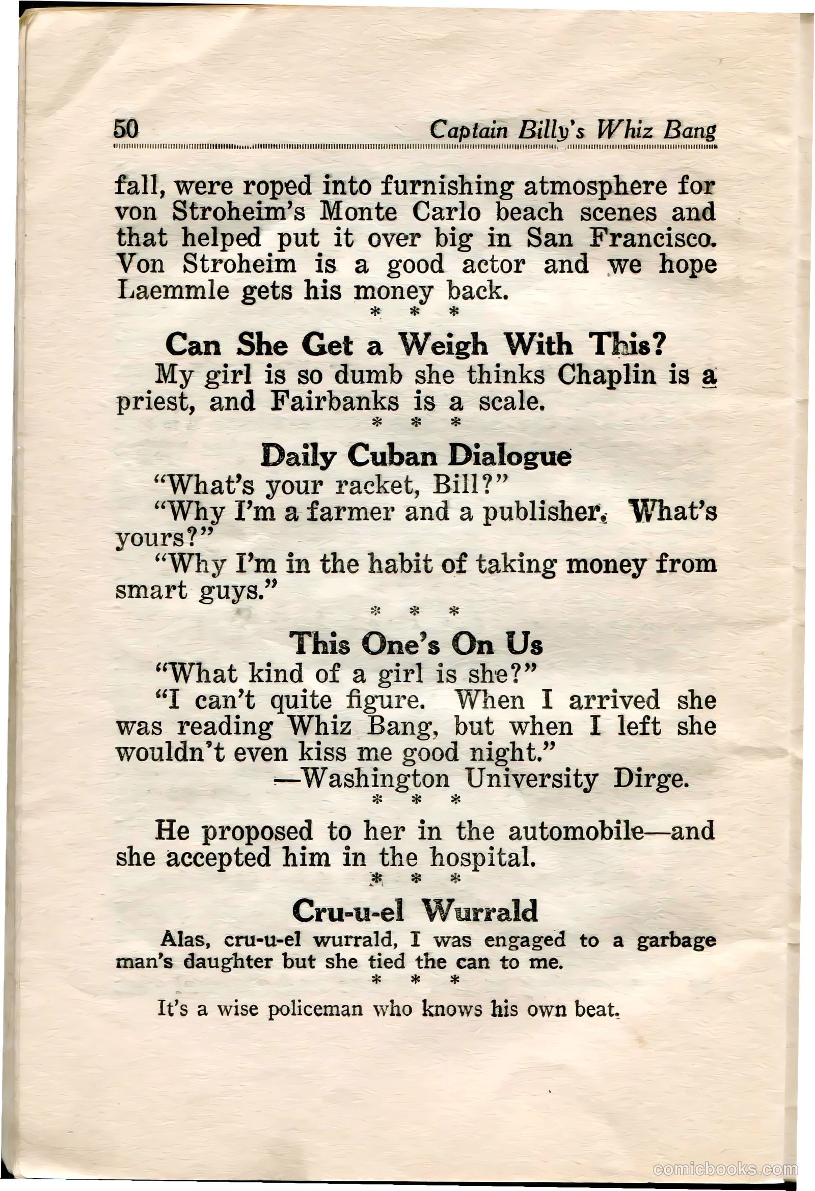 Captain Billy's Whiz Bang #34 (1922) — page 52 of 68