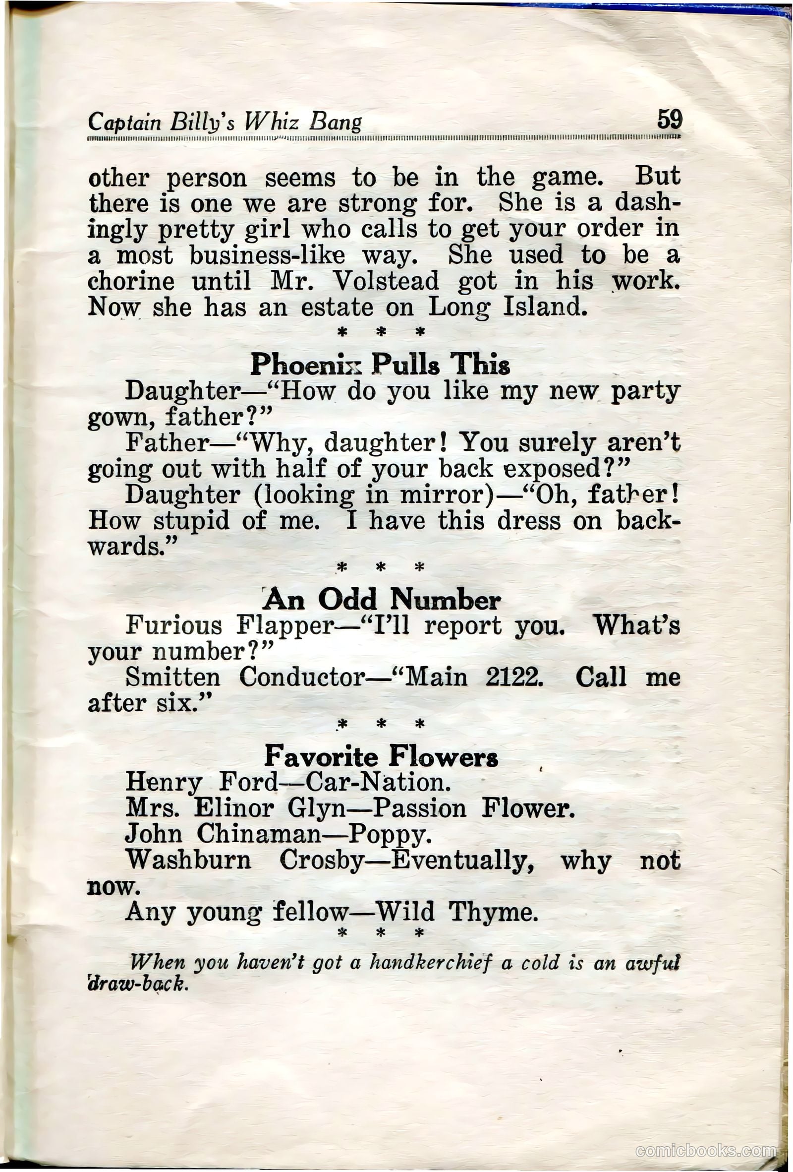Captain Billy's Whiz Bang #34 (1922) — page 61 of 68
