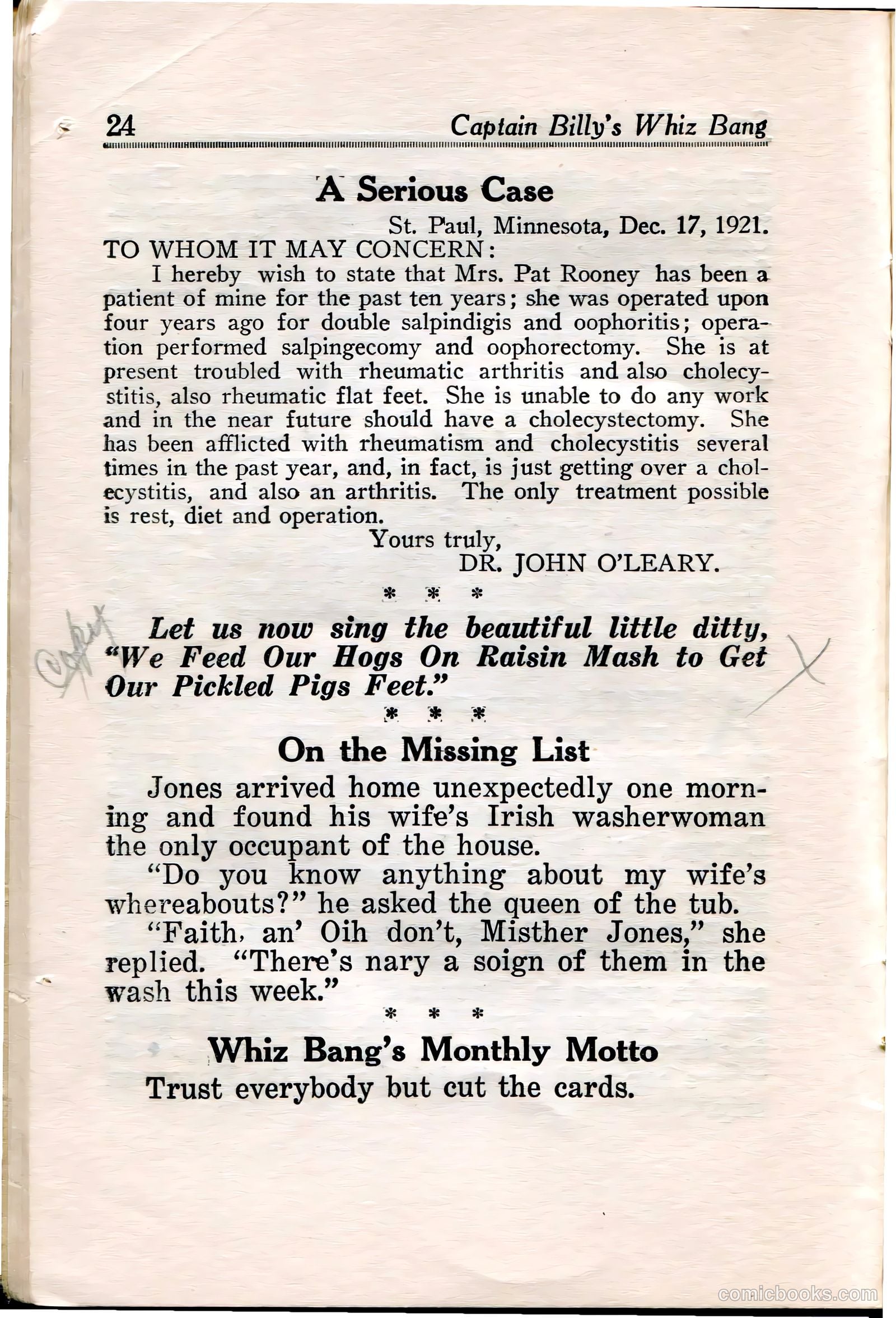 Captain Billy's Whiz Bang #35 (1922) — page 25 of 67