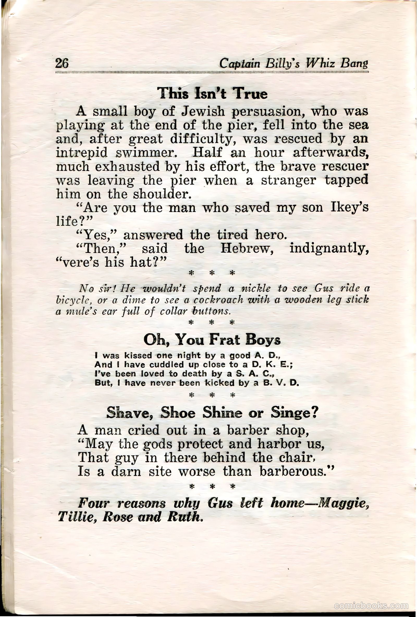 Captain Billy's Whiz Bang #35 (1922) — page 27 of 67