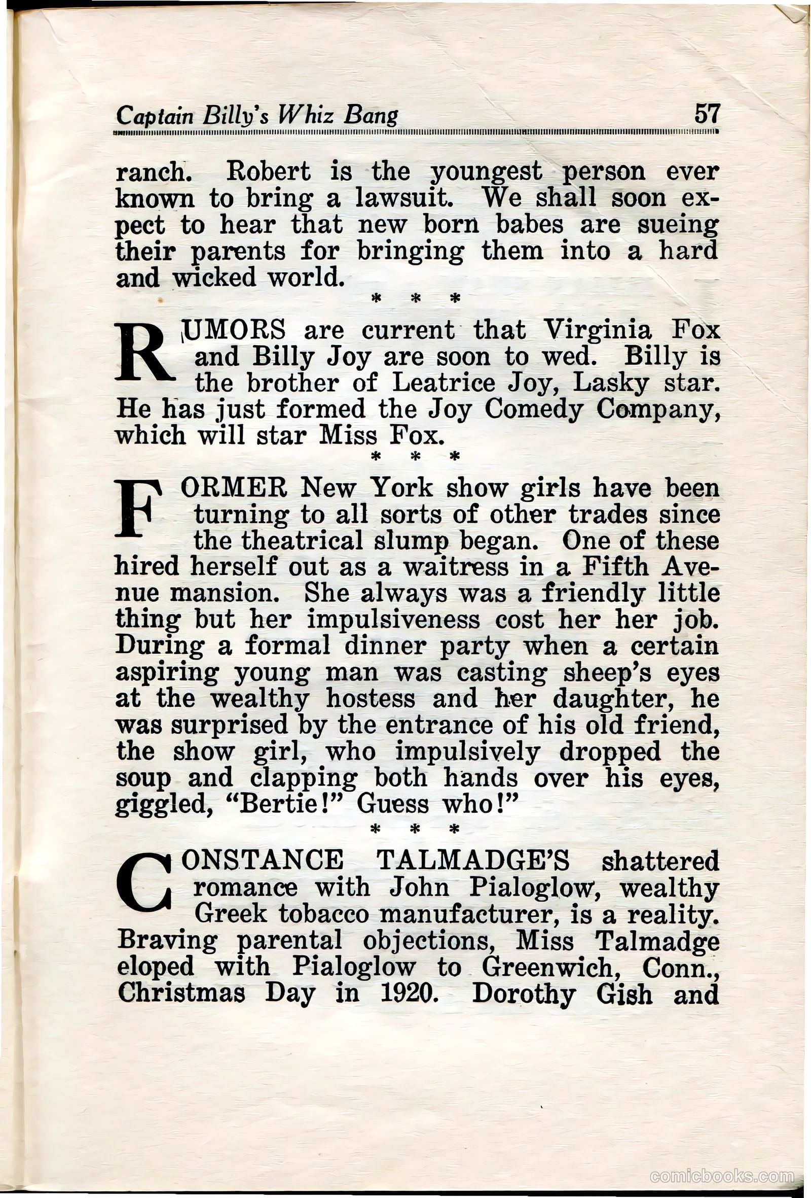 Captain Billy's Whiz Bang #35 (1922) — page 58 of 67