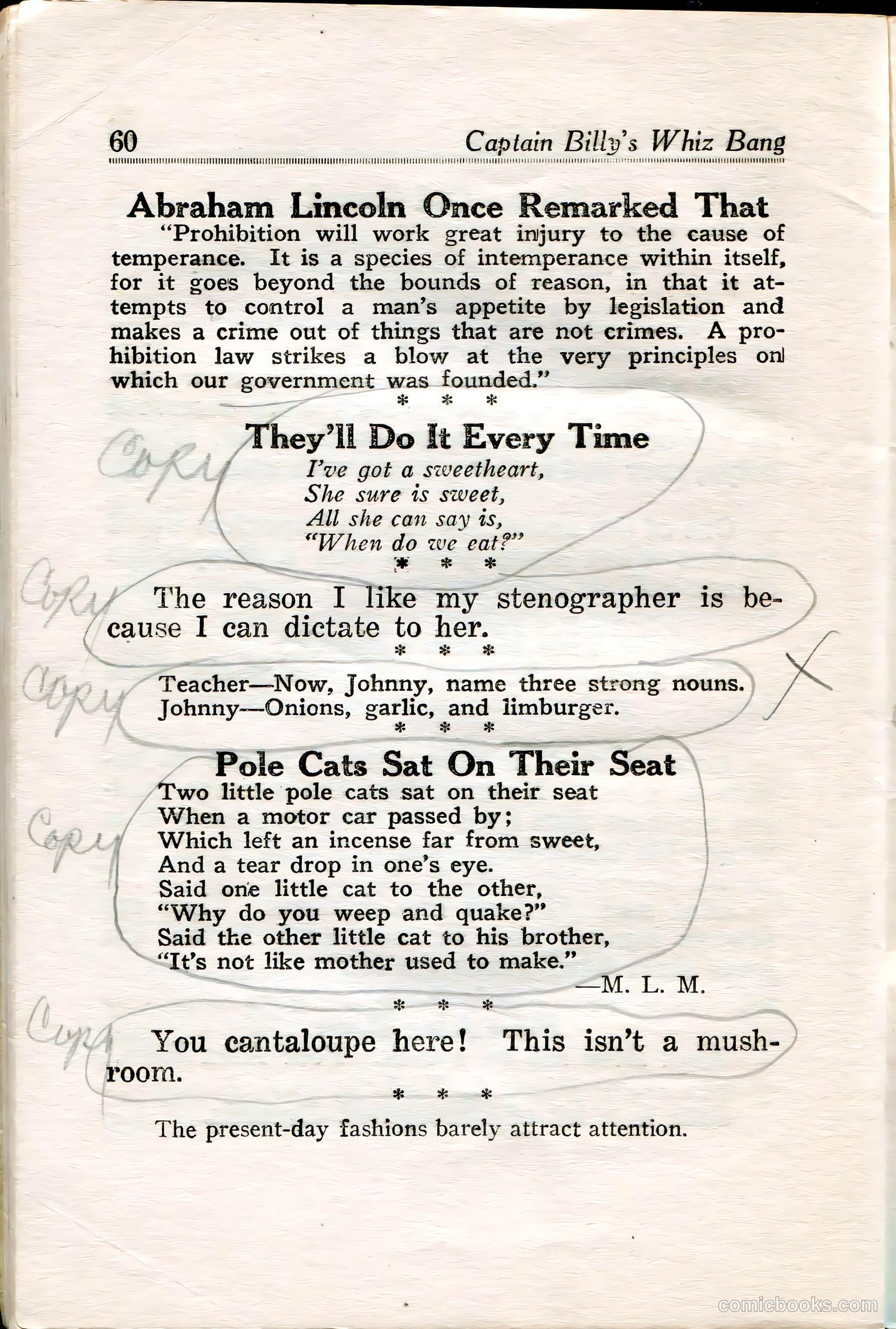 Captain Billy's Whiz Bang #35 (1922) — page 61 of 67