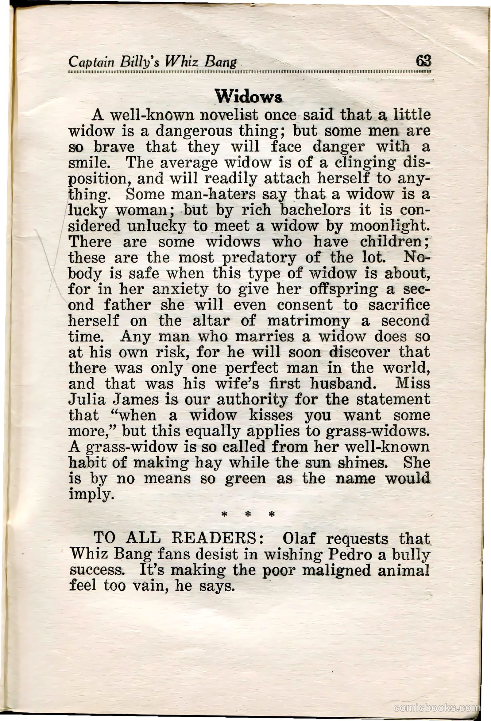 Captain Billy's Whiz Bang #35 (1922) — page 64 of 67