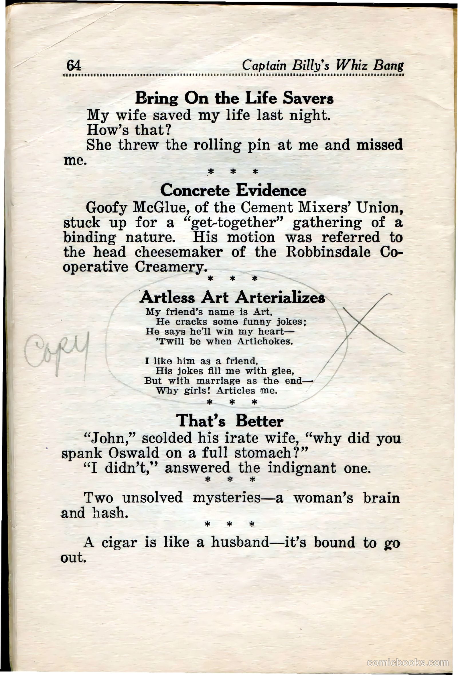 Captain Billy's Whiz Bang #35 (1922) — page 65 of 67