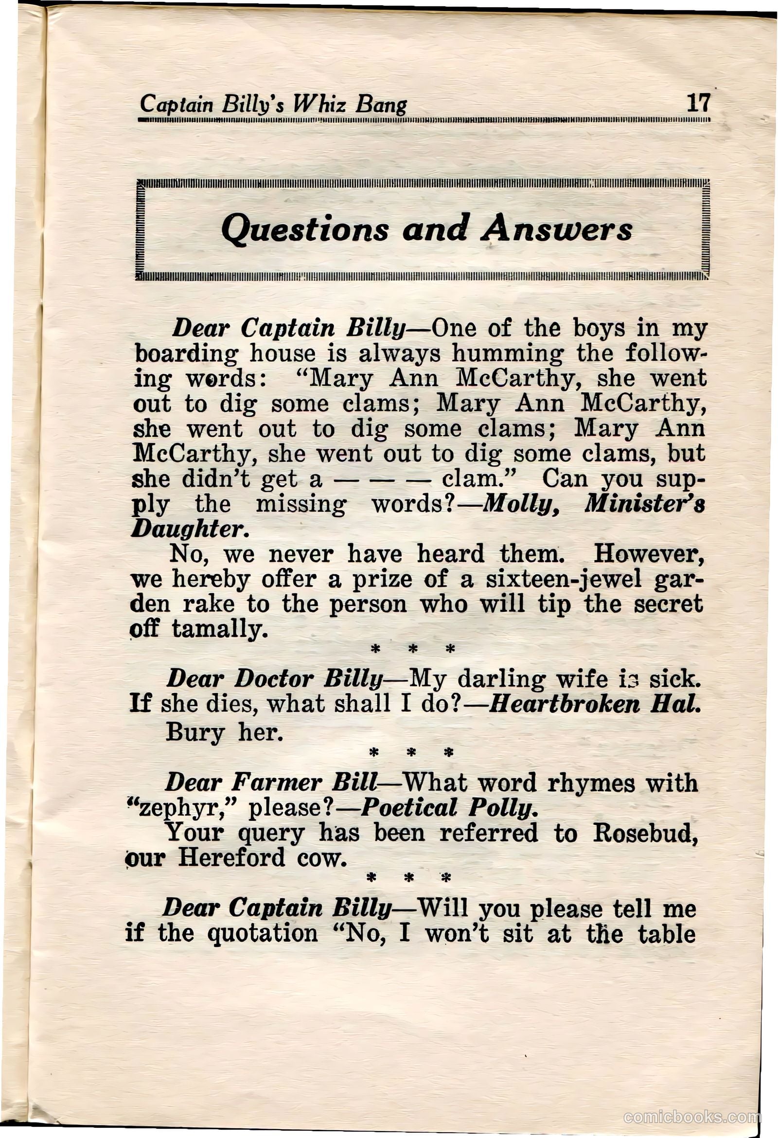 Captain Billy's Whiz Bang #36 (1922) — page 19 of 67