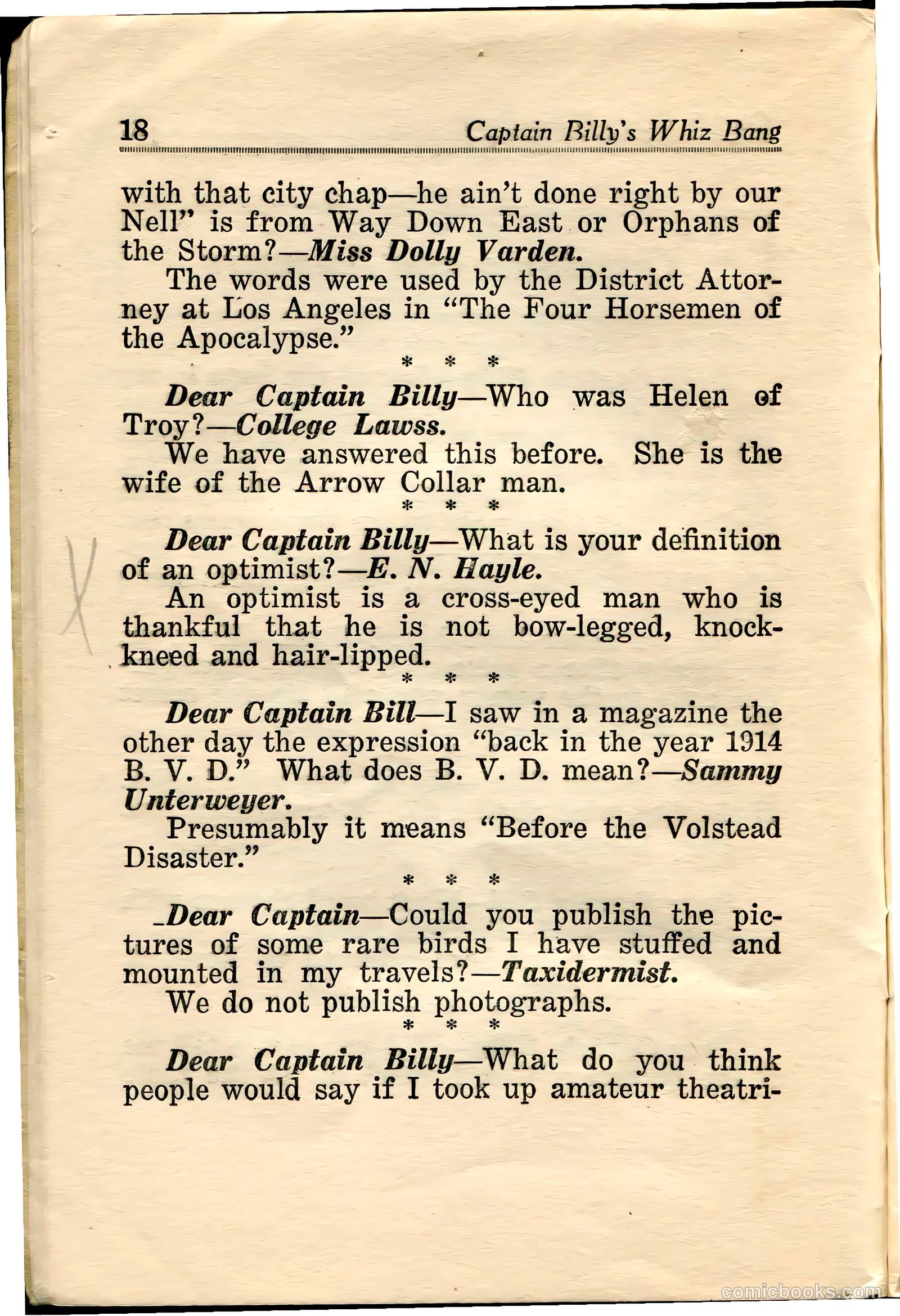 Captain Billy's Whiz Bang #36 (1922) — page 20 of 67