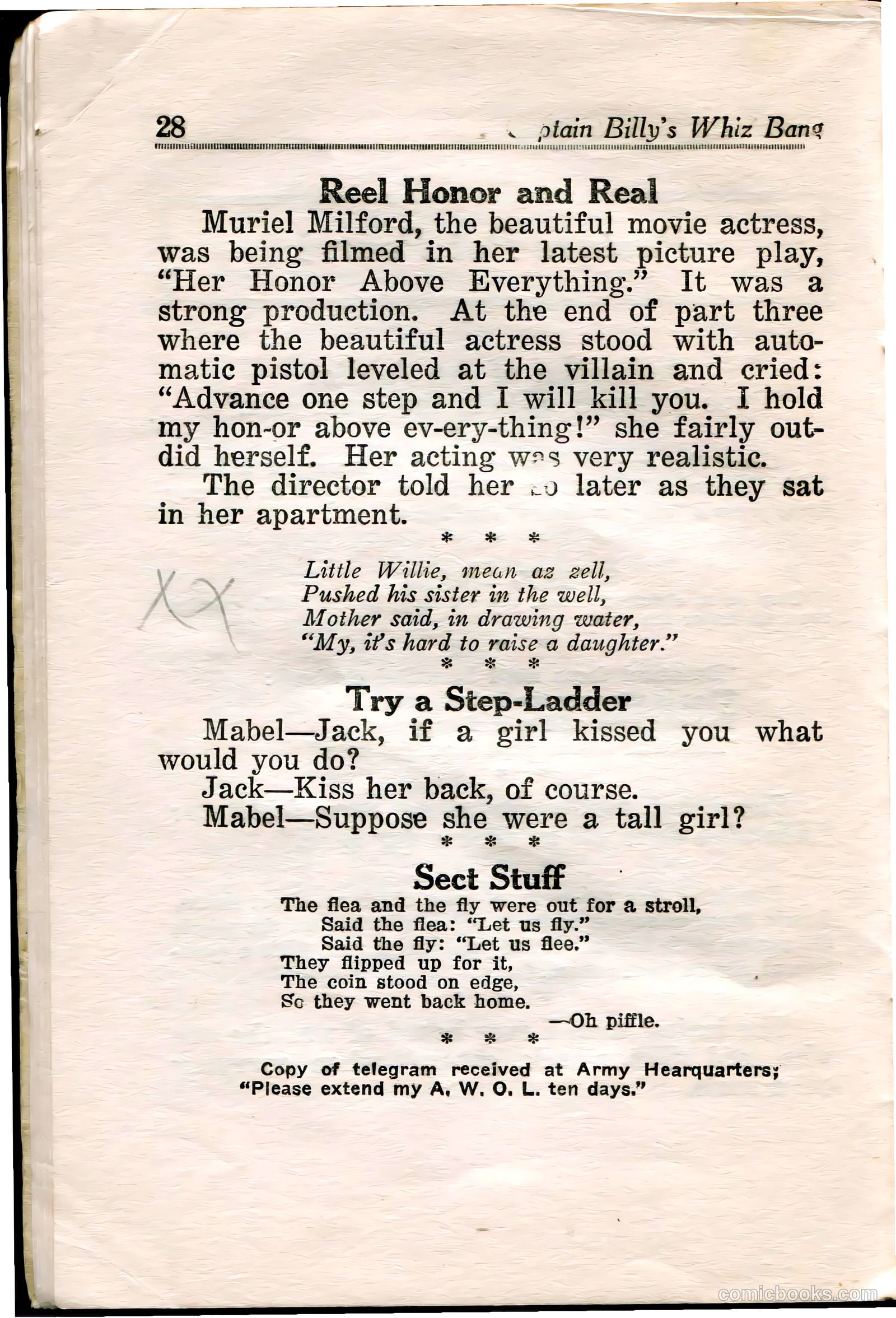 Captain Billy's Whiz Bang #36 (1922) — page 30 of 67