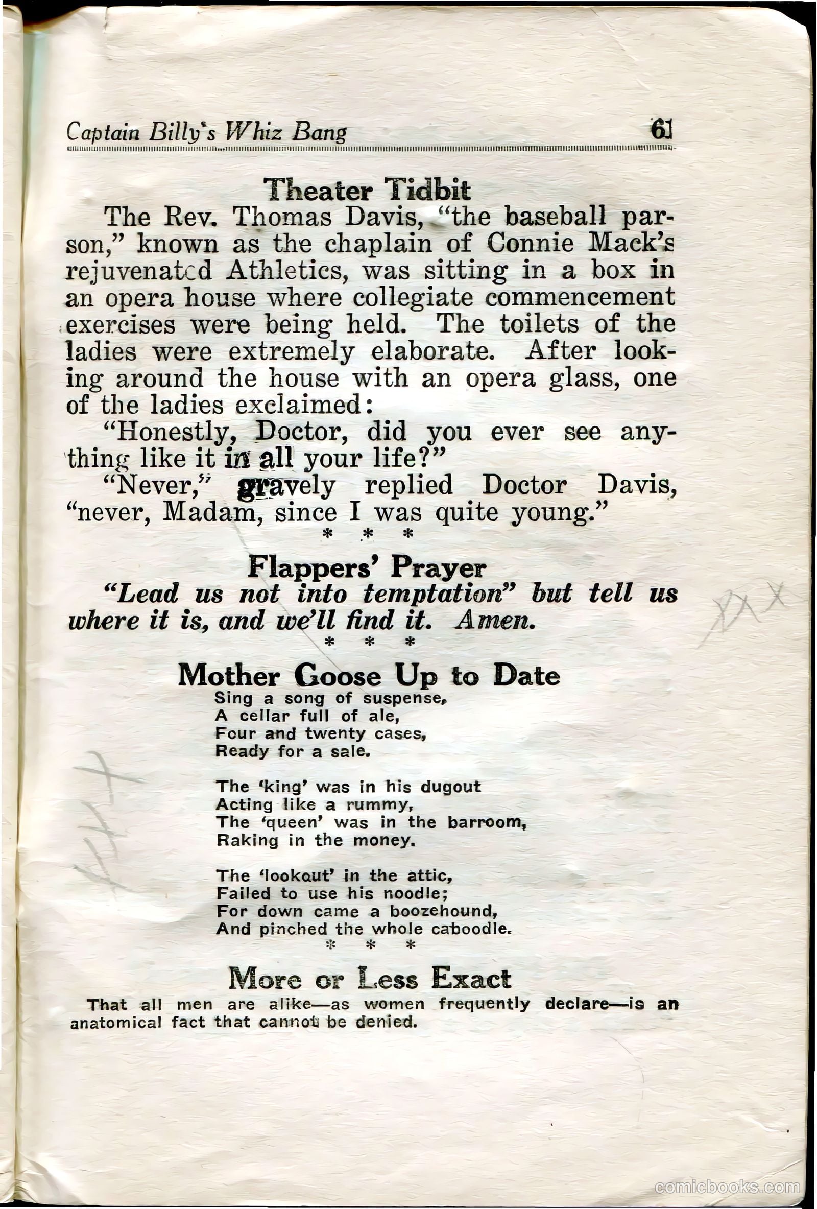 Captain Billy's Whiz Bang #36 (1922) — page 63 of 67
