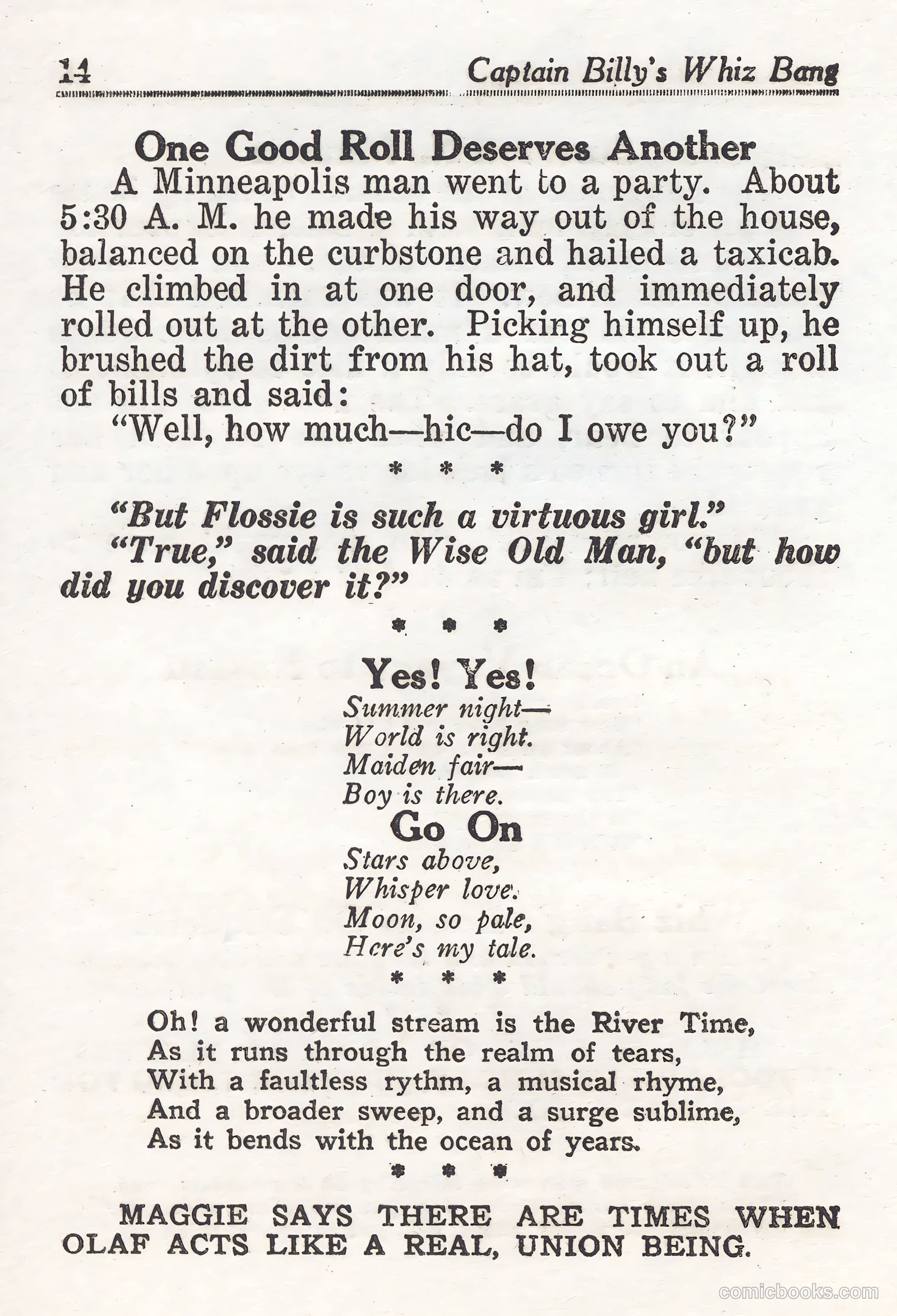 Captain Billy's Whiz Bang #44 (1923) — page 14 of 68