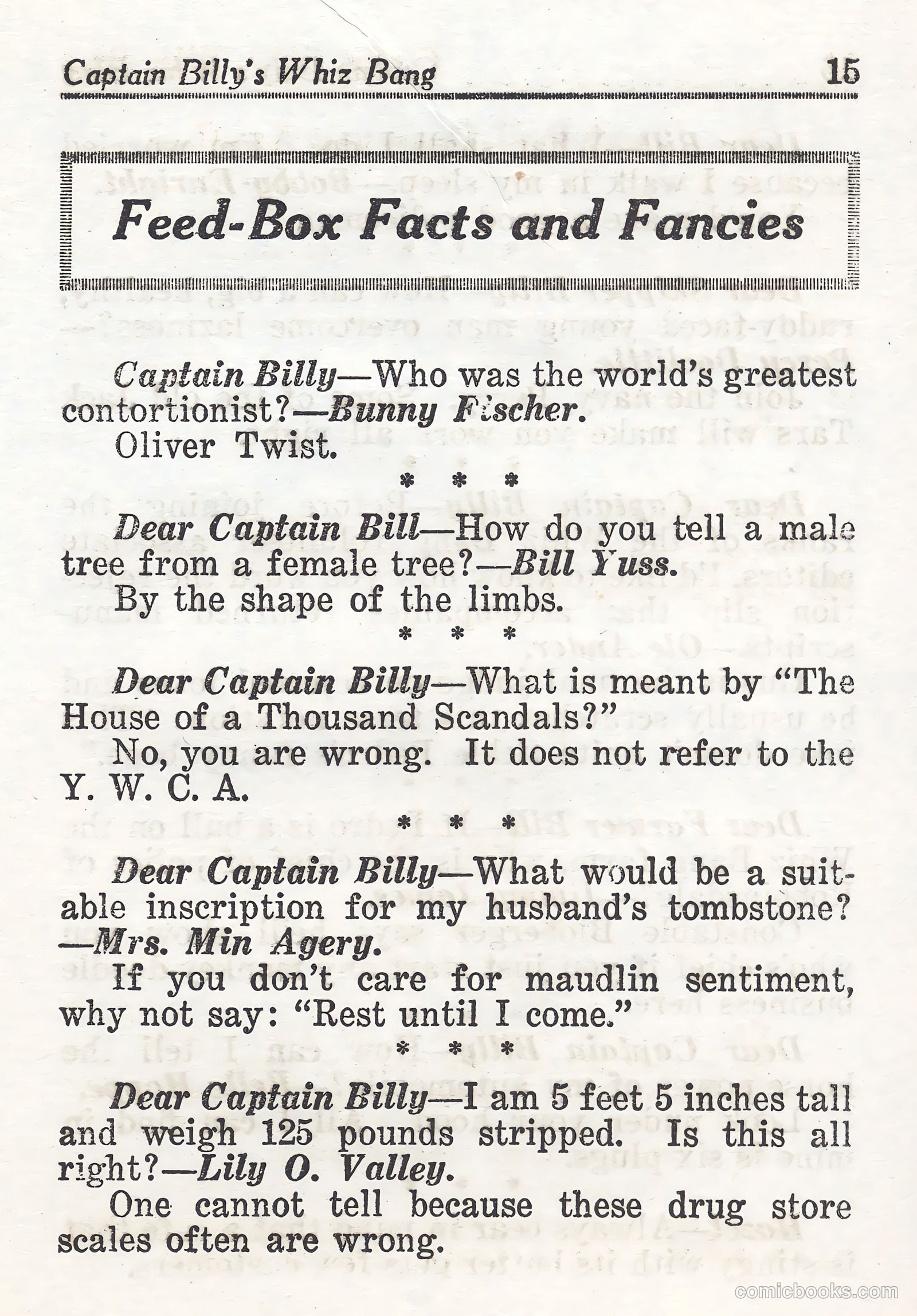 Captain Billy's Whiz Bang #44 (1923) — page 15 of 68