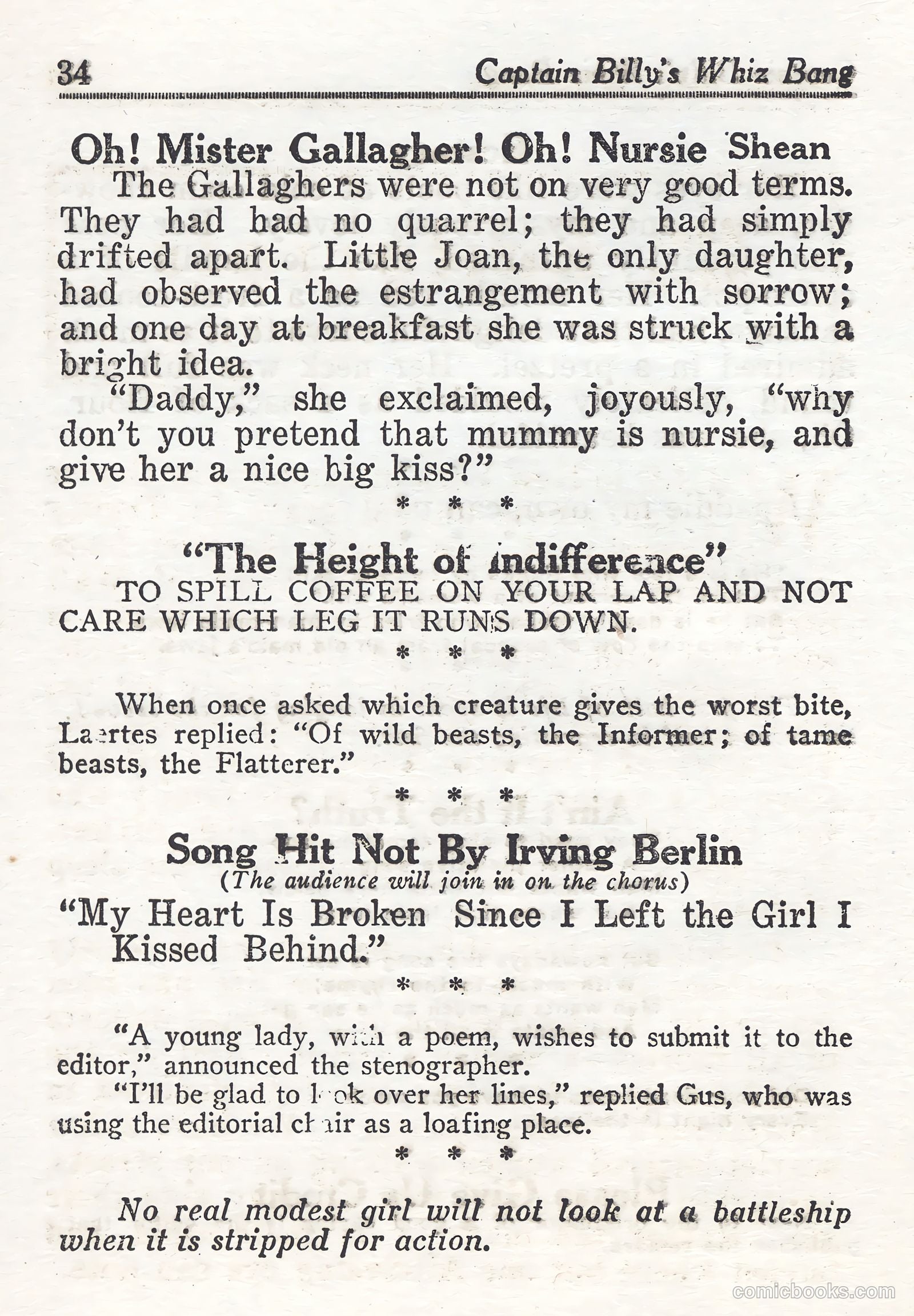 Captain Billy's Whiz Bang #44 (1923) — page 34 of 68