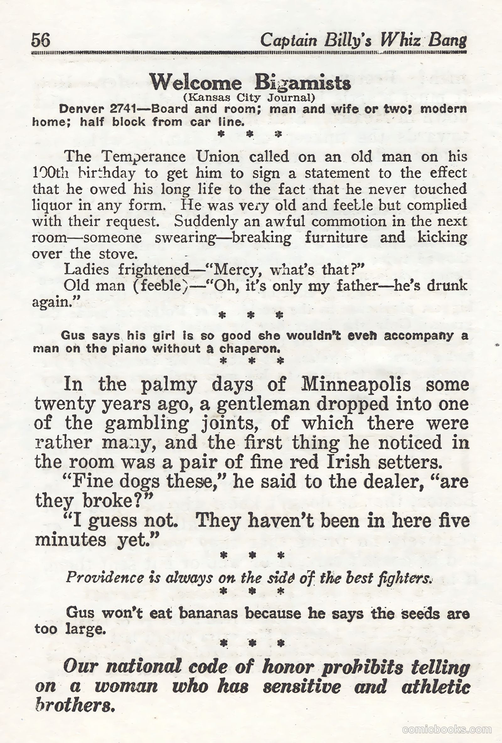 Captain Billy's Whiz Bang #44 (1923) — page 56 of 68