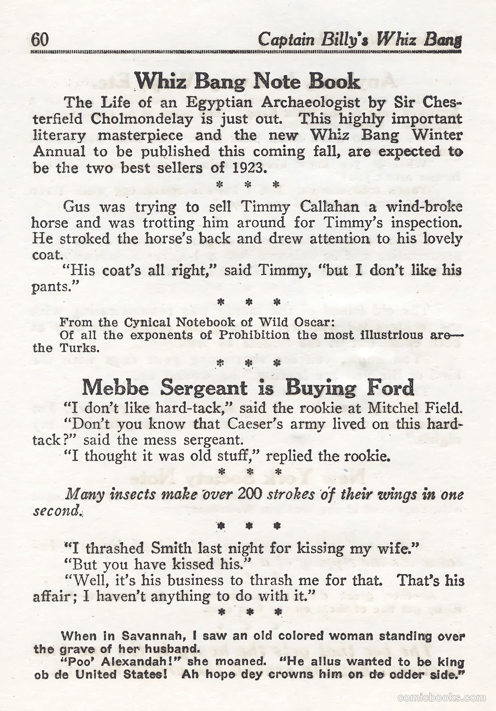 Captain Billy's Whiz Bang #44 (1923) — page 60 of 68