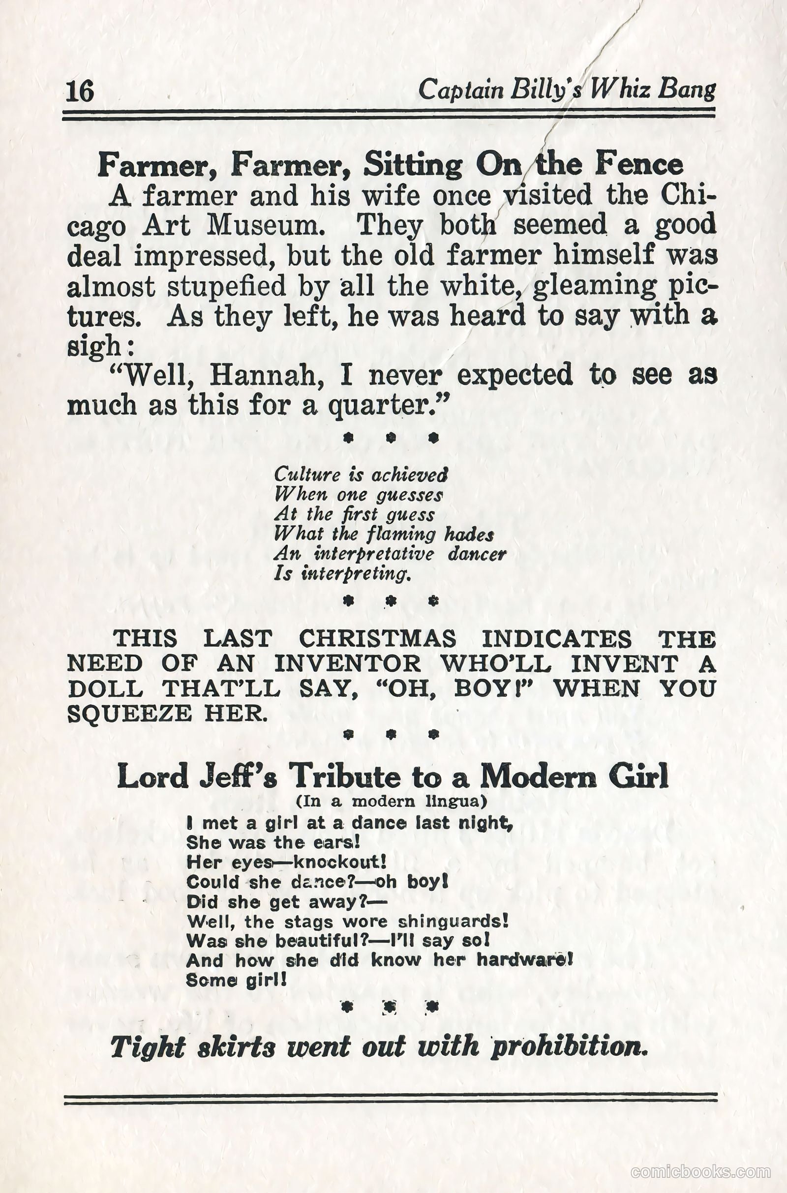 Captain Billy's Whiz Bang #57 (1924) — page 18 of 71