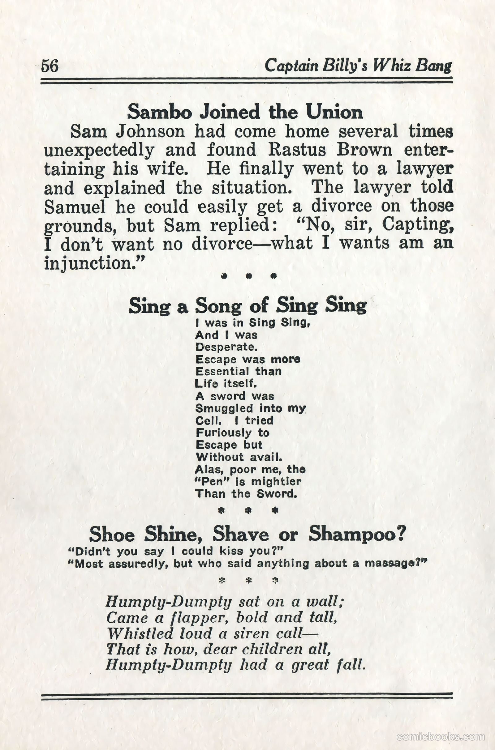 Captain Billy's Whiz Bang #57 (1924) — page 61 of 71