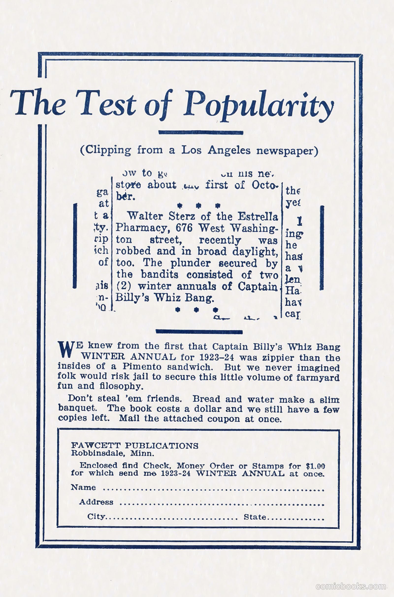 Captain Billy's Whiz Bang #57 (1924) — page 70 of 71