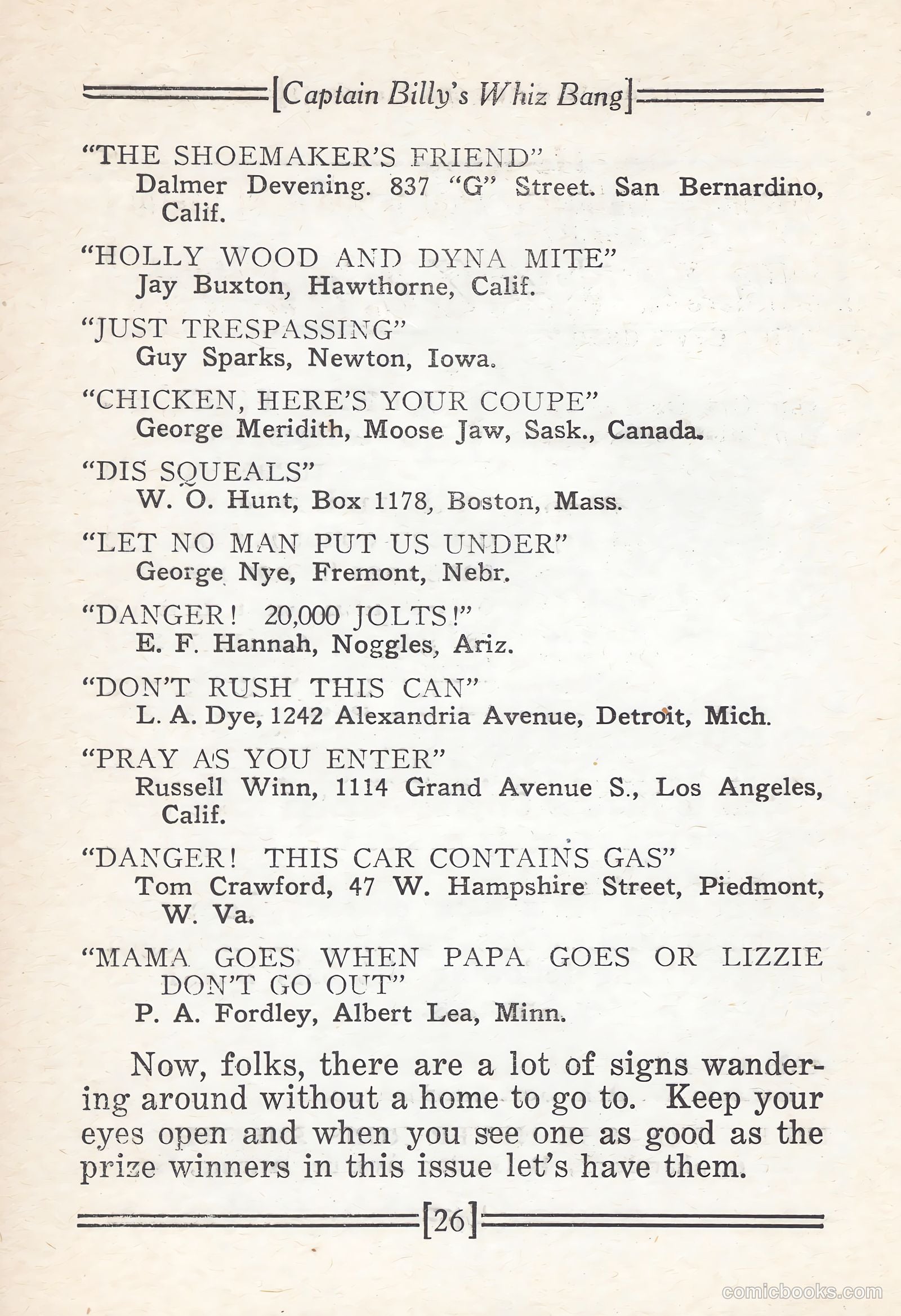 Captain Billy's Whiz Bang #67 (1924) — page 28 of 71