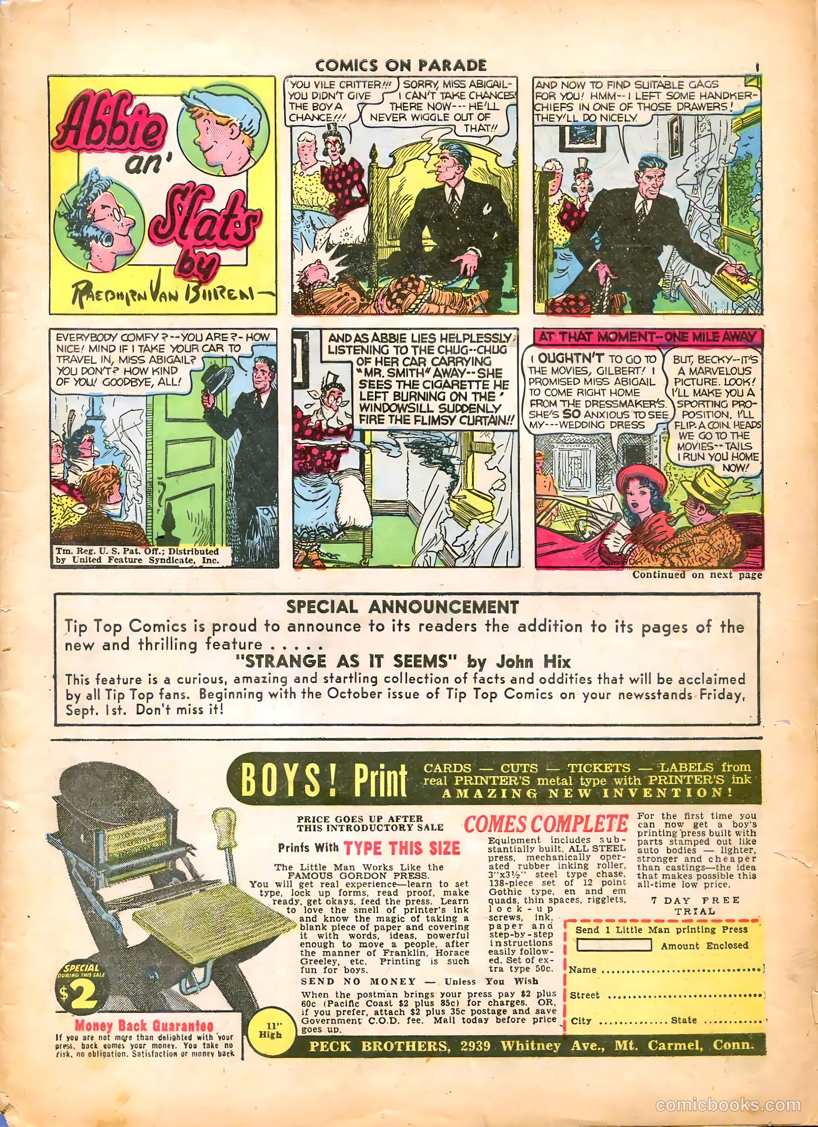 Comics on Parade #18 cover