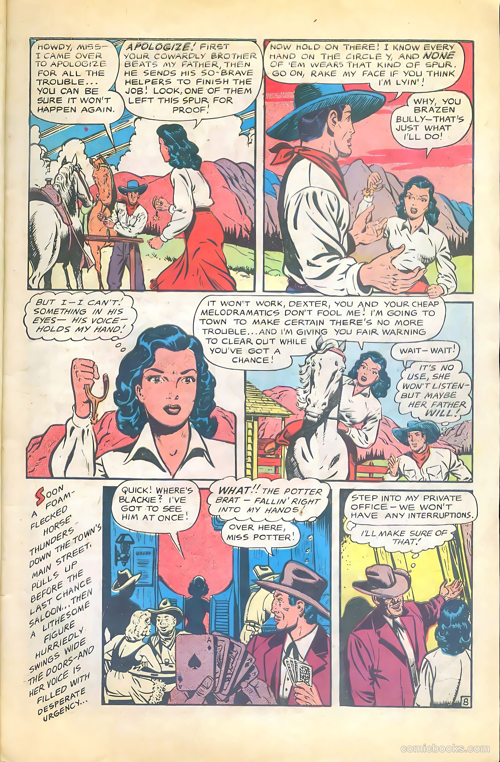 Cowgirl Romances #2 (1950, Love Romances Pub. Co., Inc.) — page 10 of 51