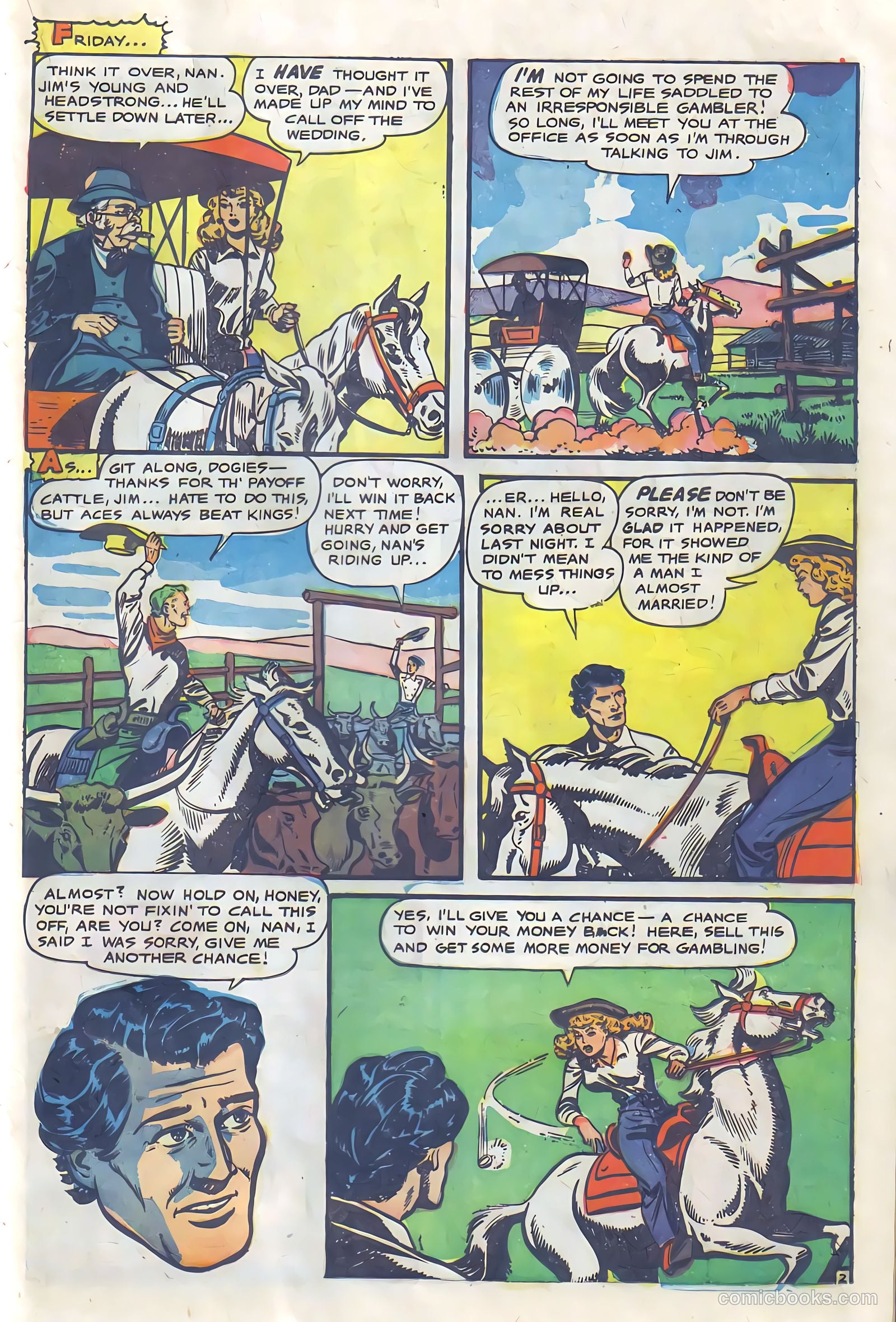 Cowgirl Romances #6 (1951, Fiction House) — page 21 of 36