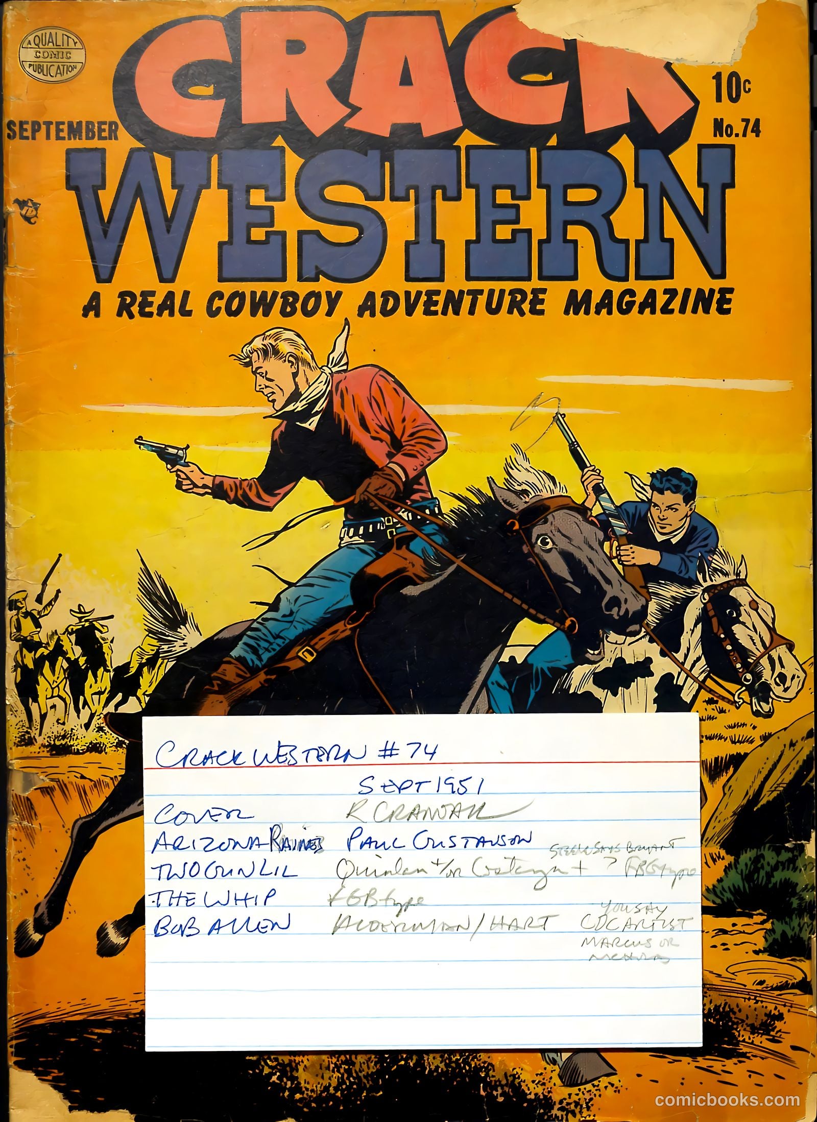 Crack Western #74 (1951) — page 37 of 37