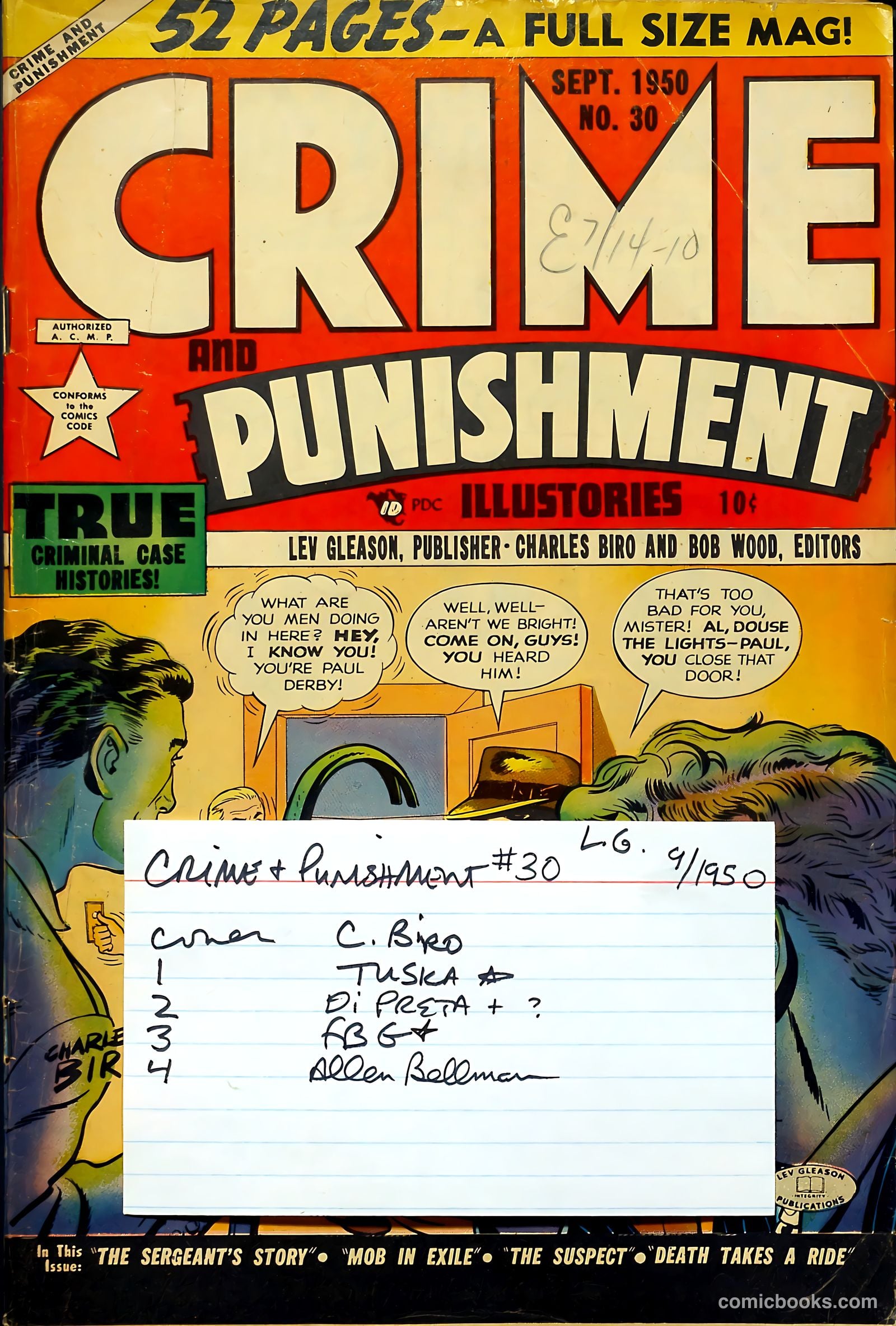 Crime and Punishment #30 (1950, Lev Gleason Publications, Inc.) — page 53 of 53