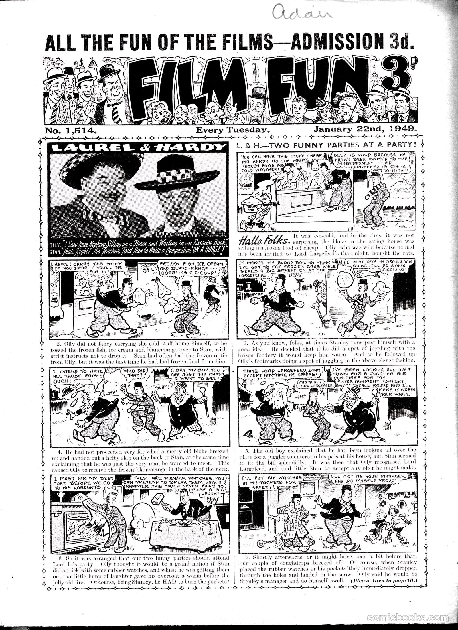 Film Fun #1514 (1949) — page 1 of 15