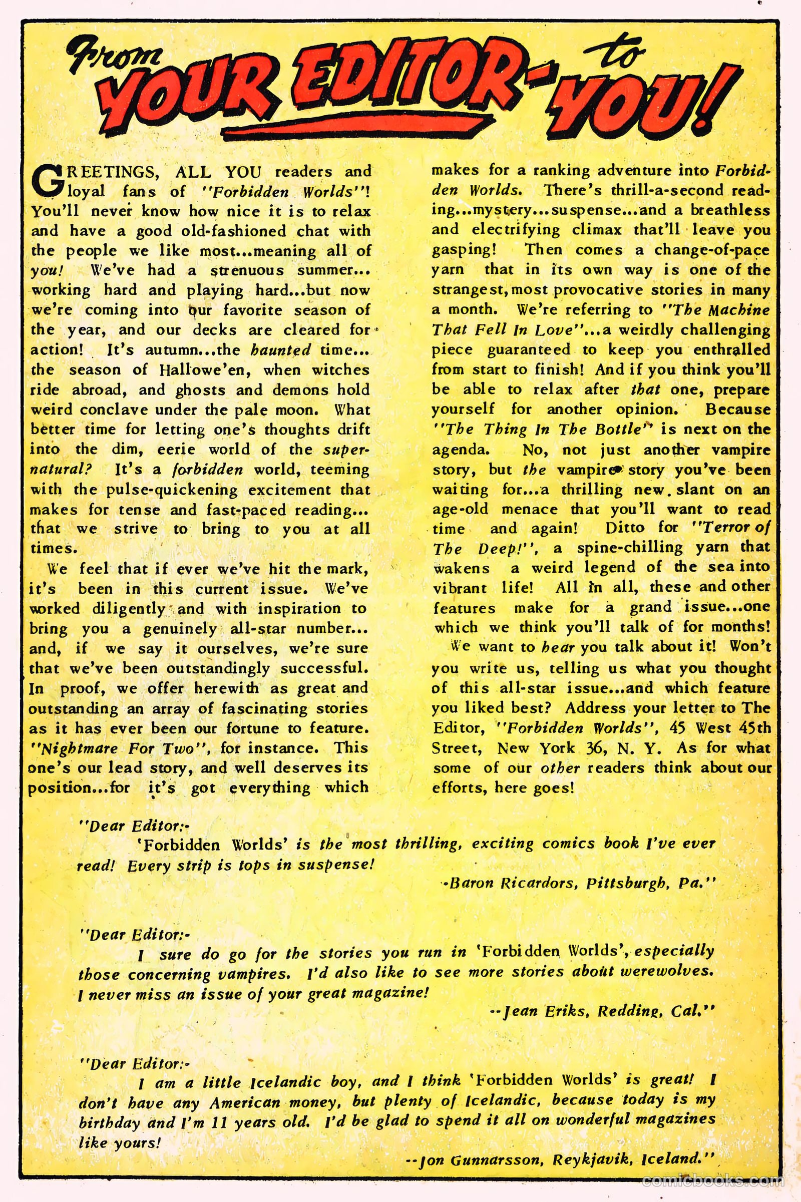 Forbidden Worlds #13 (1953) — page 26 of 36