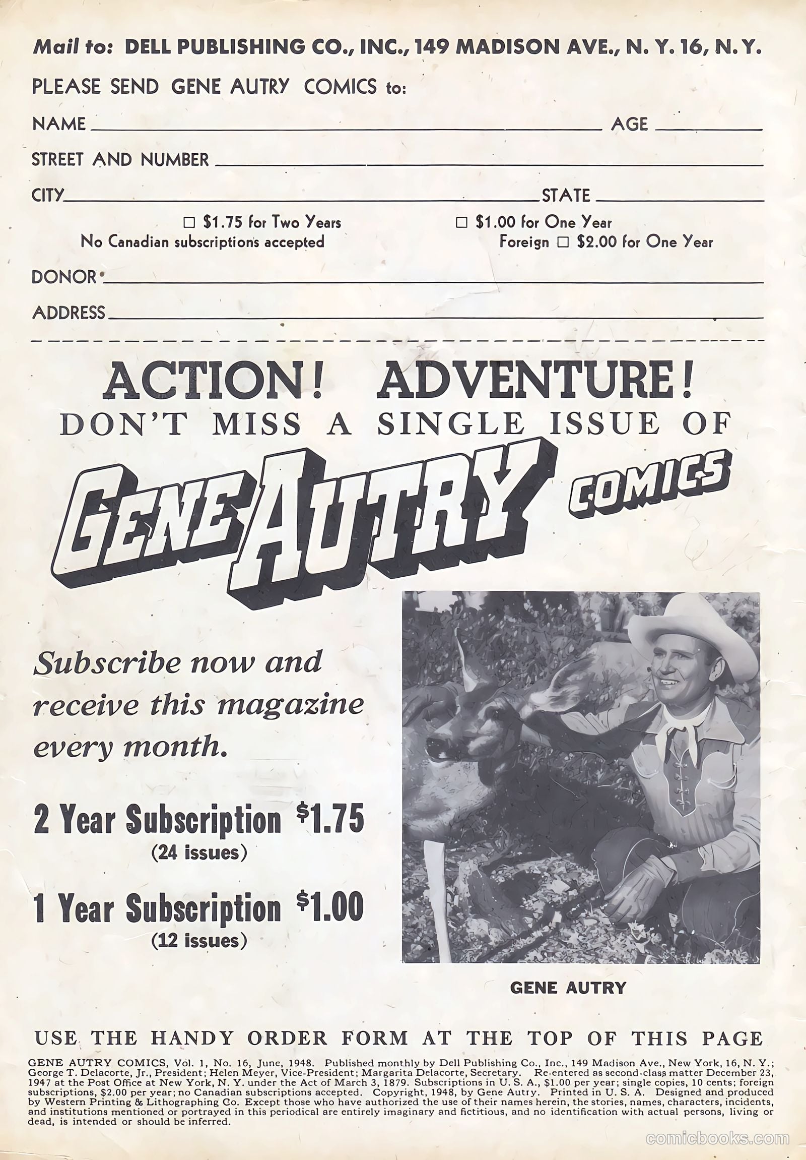 Gene Autry Comics #16 (1948) — page 2 of 36