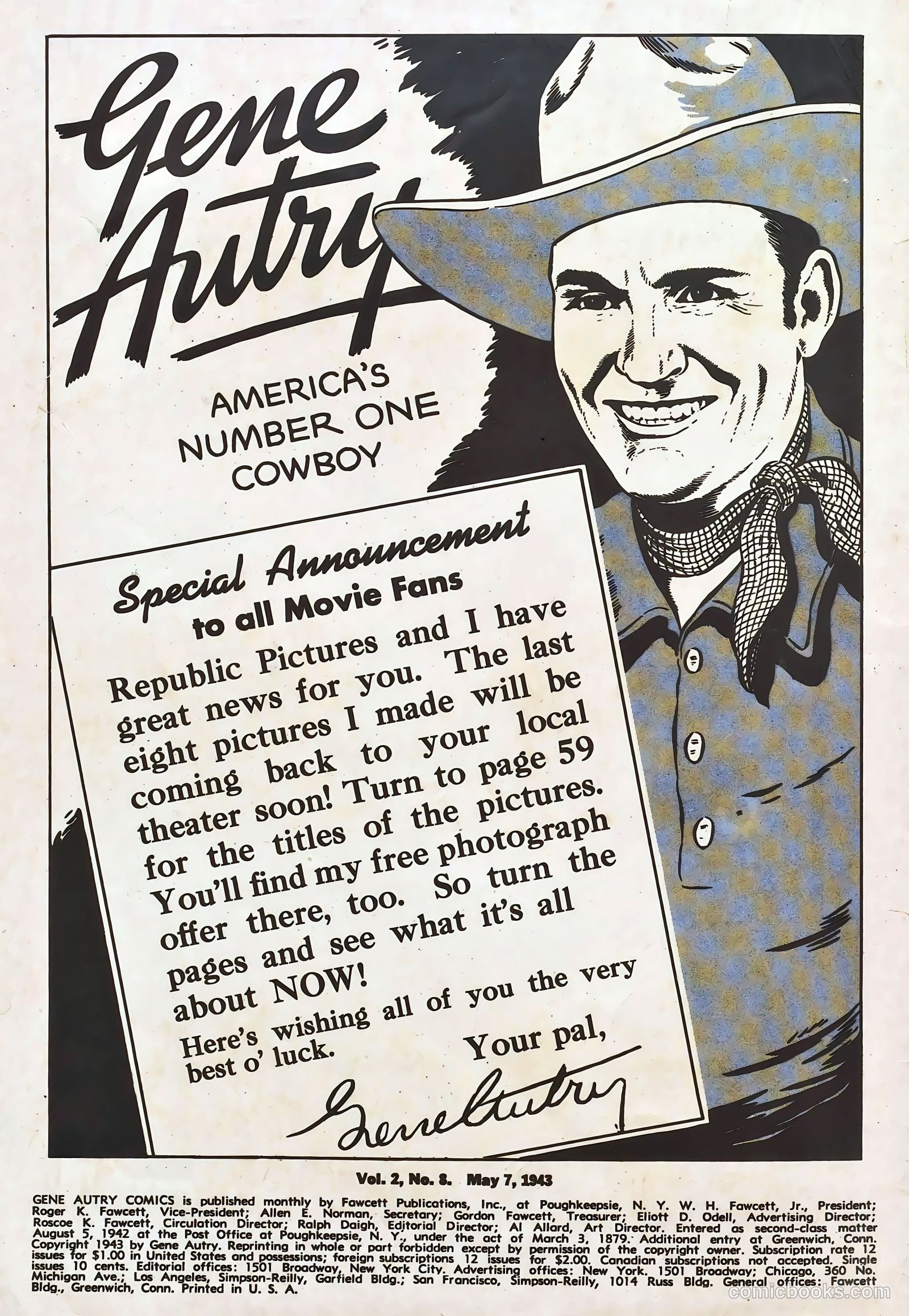 Gene Autry Comics #8 (1943) — page 2 of 68