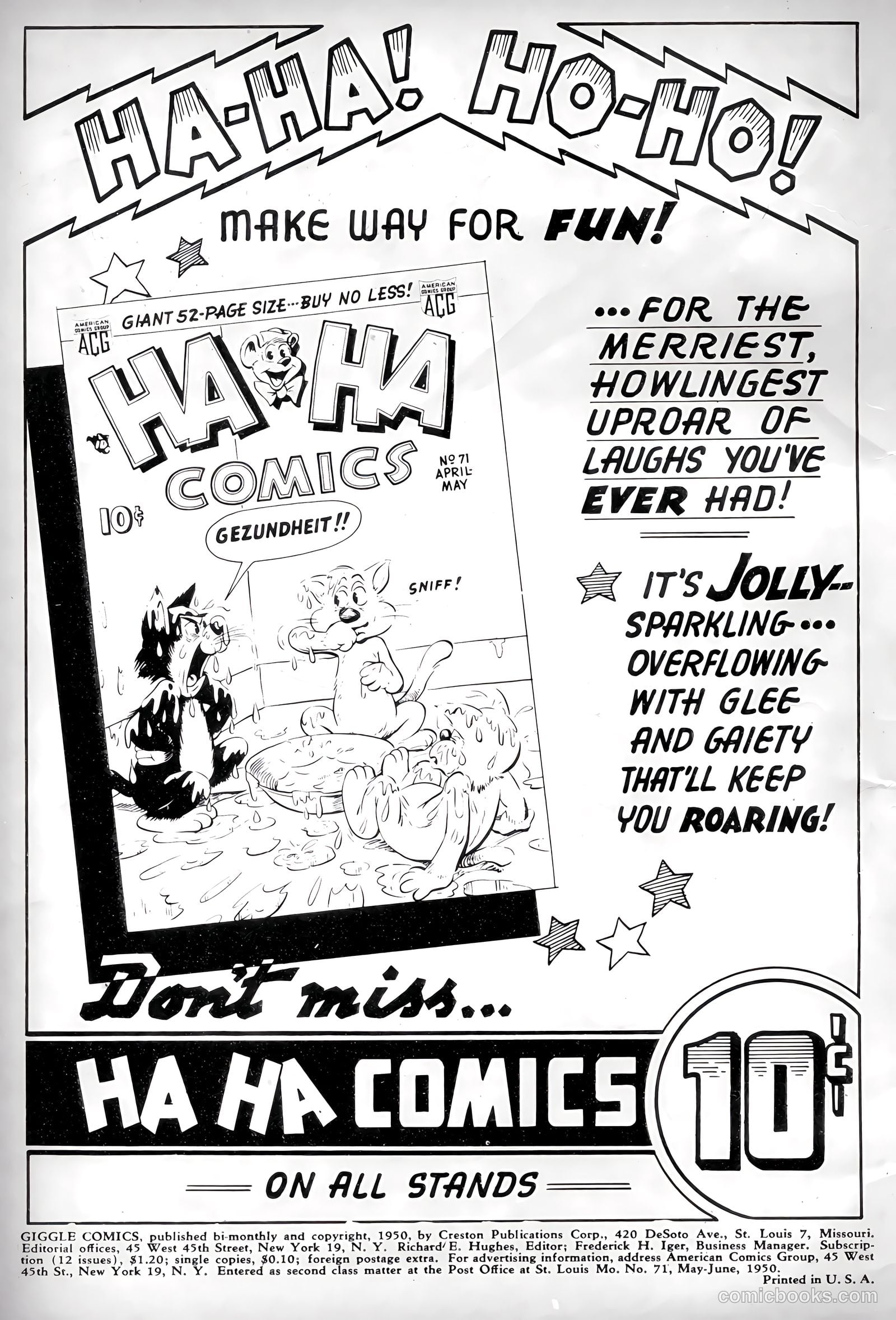 Giggle Comics #71 (1950, Creston Publications Corp.) — page 2 of 51