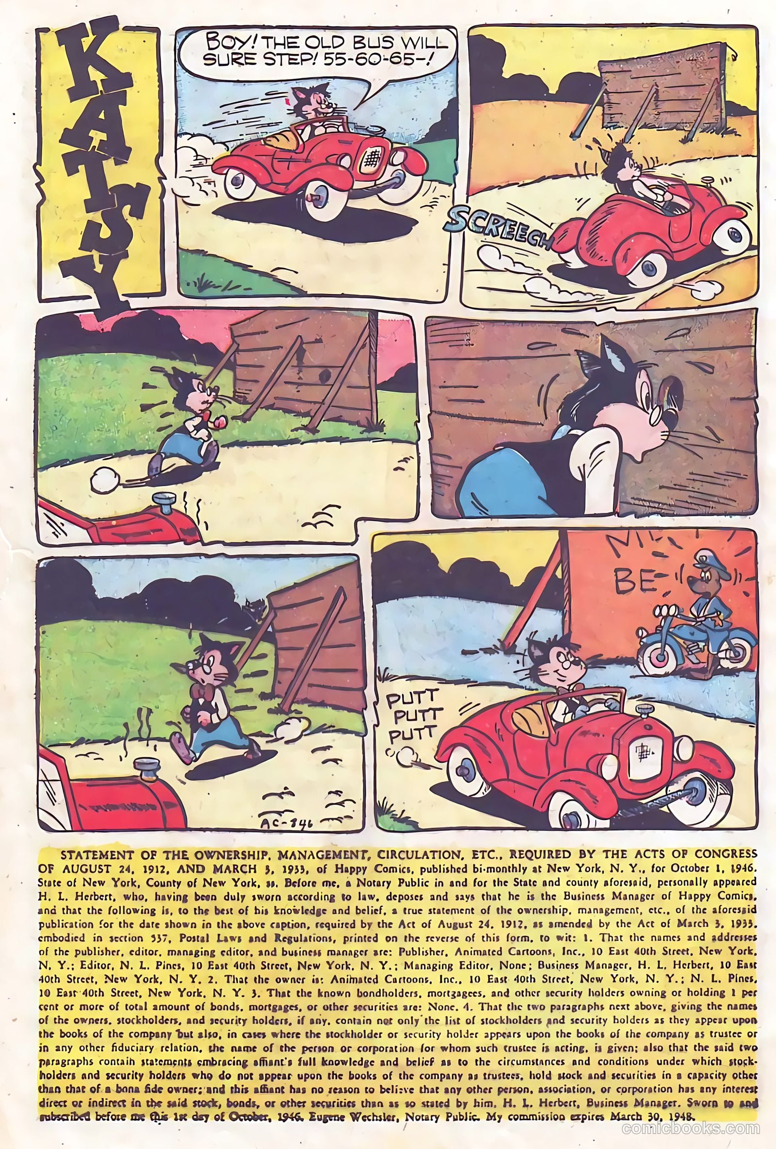 Happy Comics #18 (1947, Animated Cartoons, Inc.) — page 42 of 52