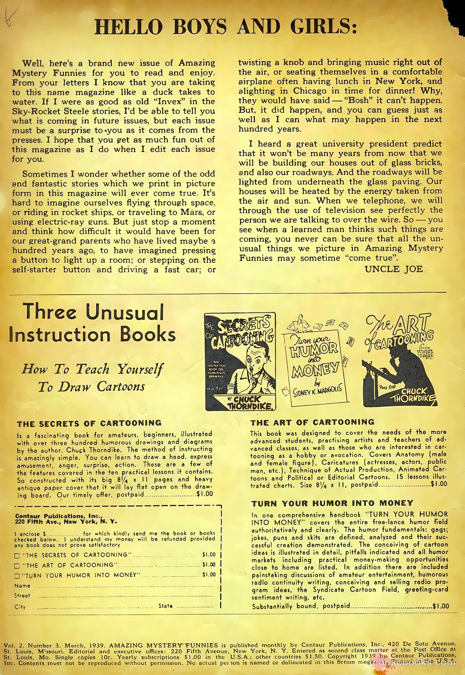 Amazing Mystery Funnies #3 (1939, Centaur) — page 2 of 52
